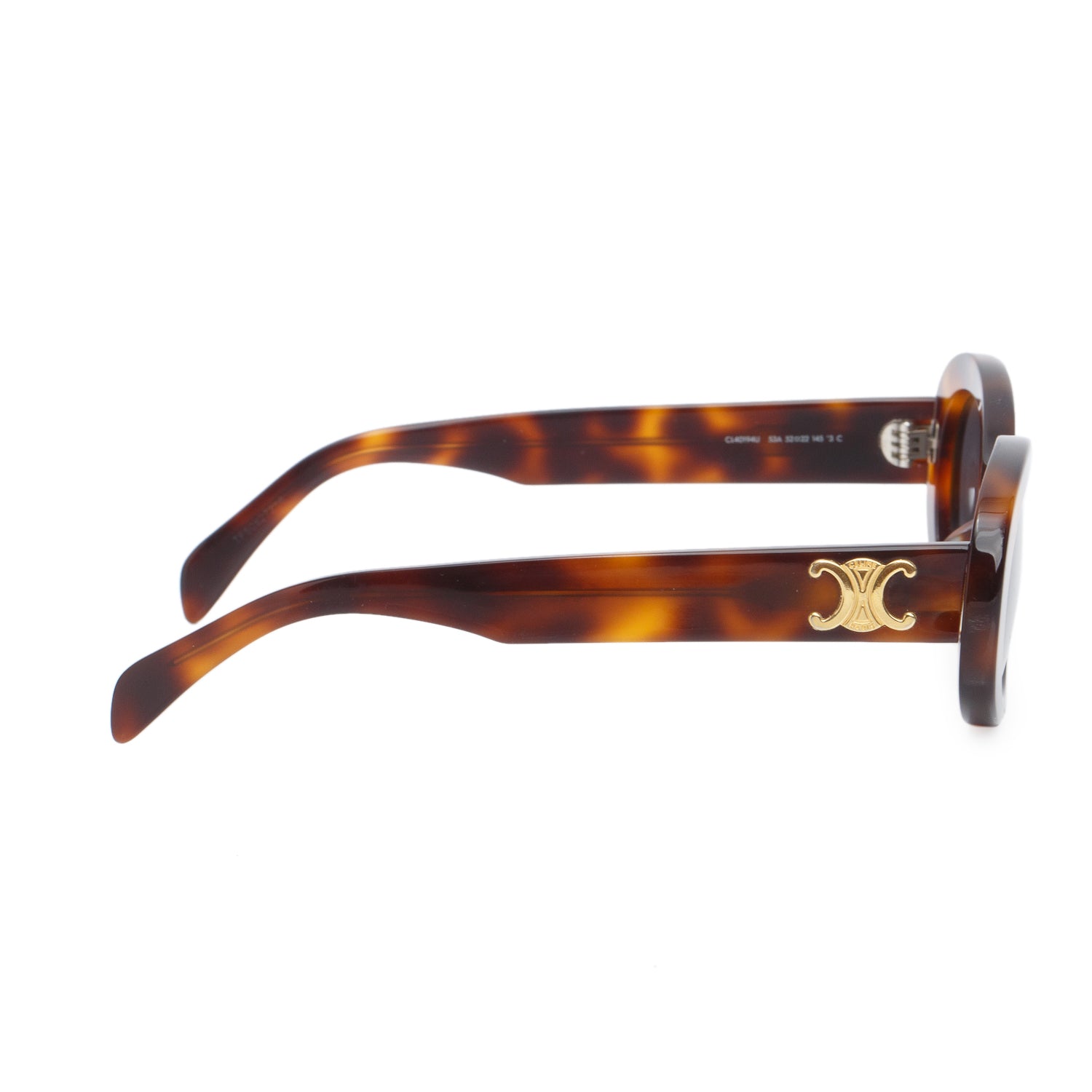 Celine CL40194U Tortoise Acetate Triomphe Oval Sunglasses w/ Case