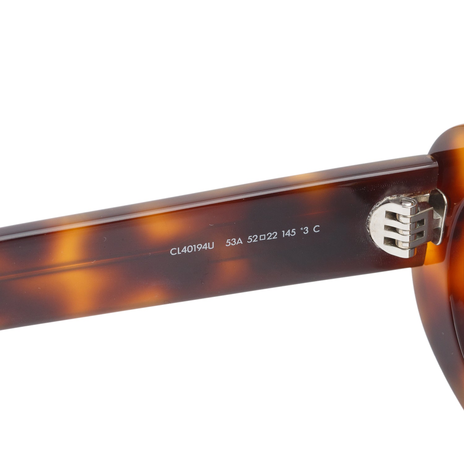 Celine CL40194U Tortoise Acetate Triomphe Oval Sunglasses w/ Case