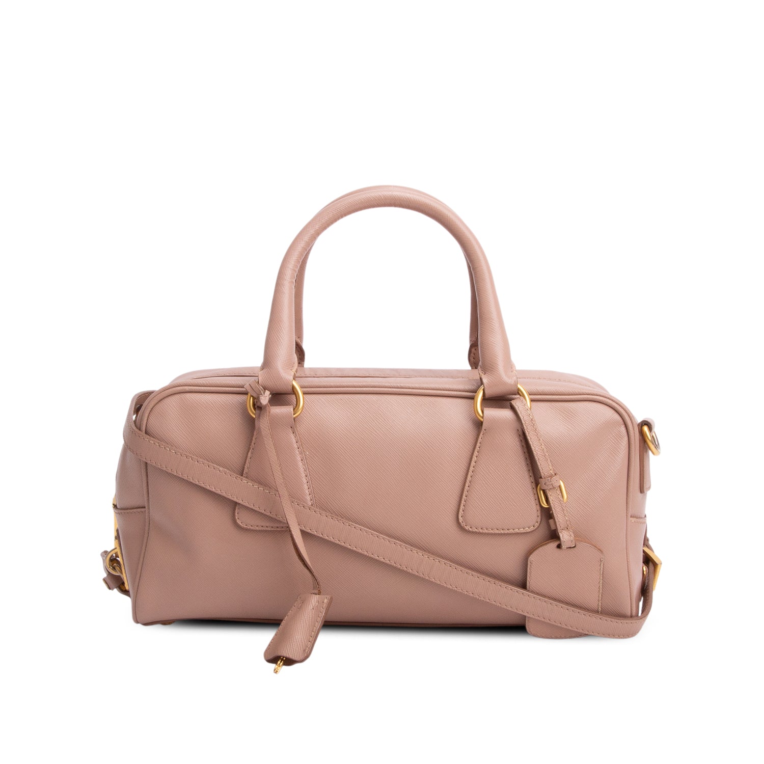 Prada Pink Saffiano Lux Small Boston w/ Strap