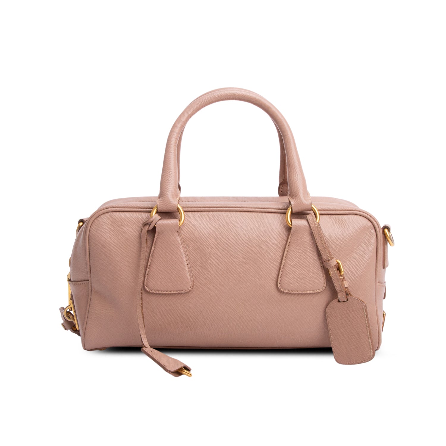 Prada Pink Saffiano Lux Small Boston w/ Strap