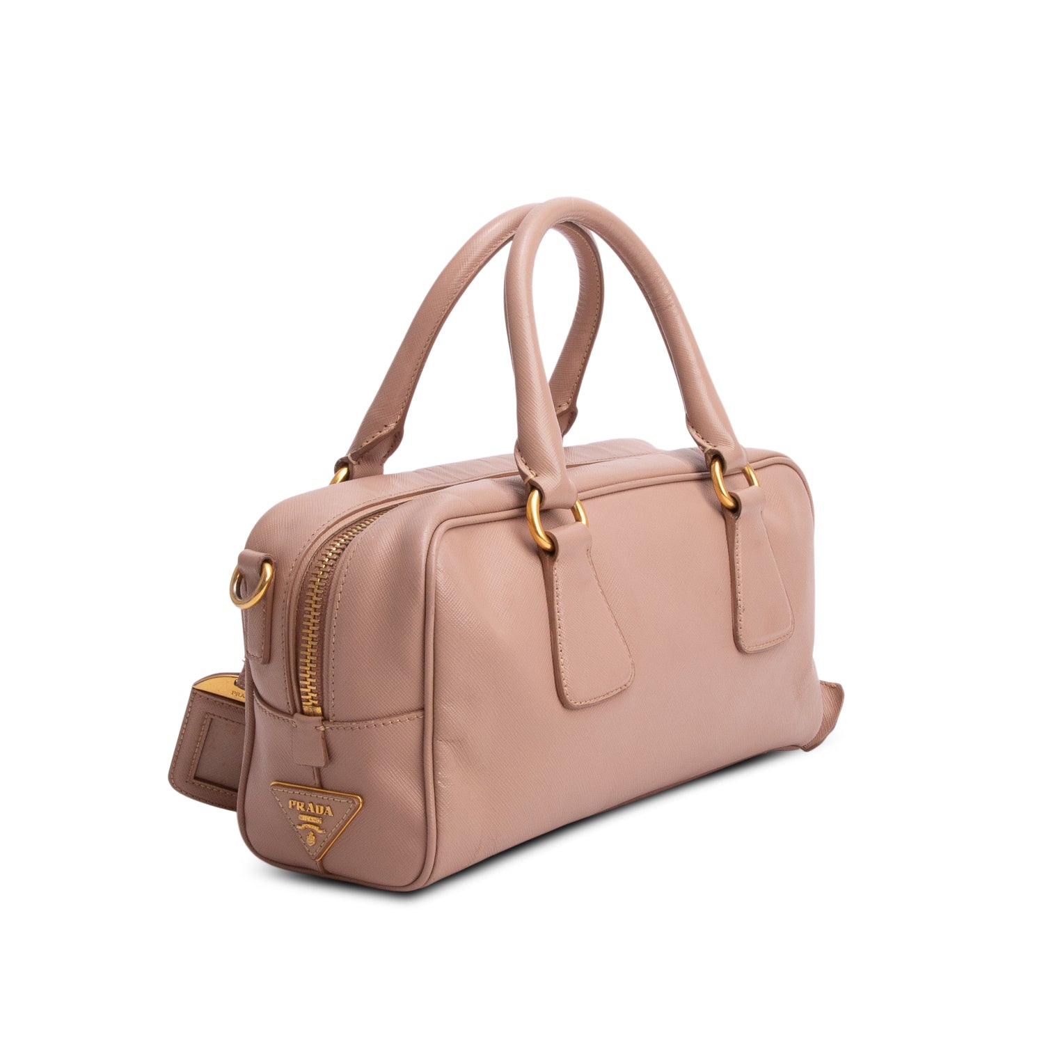 Prada Pink Saffiano Lux Small Boston w/ Strap