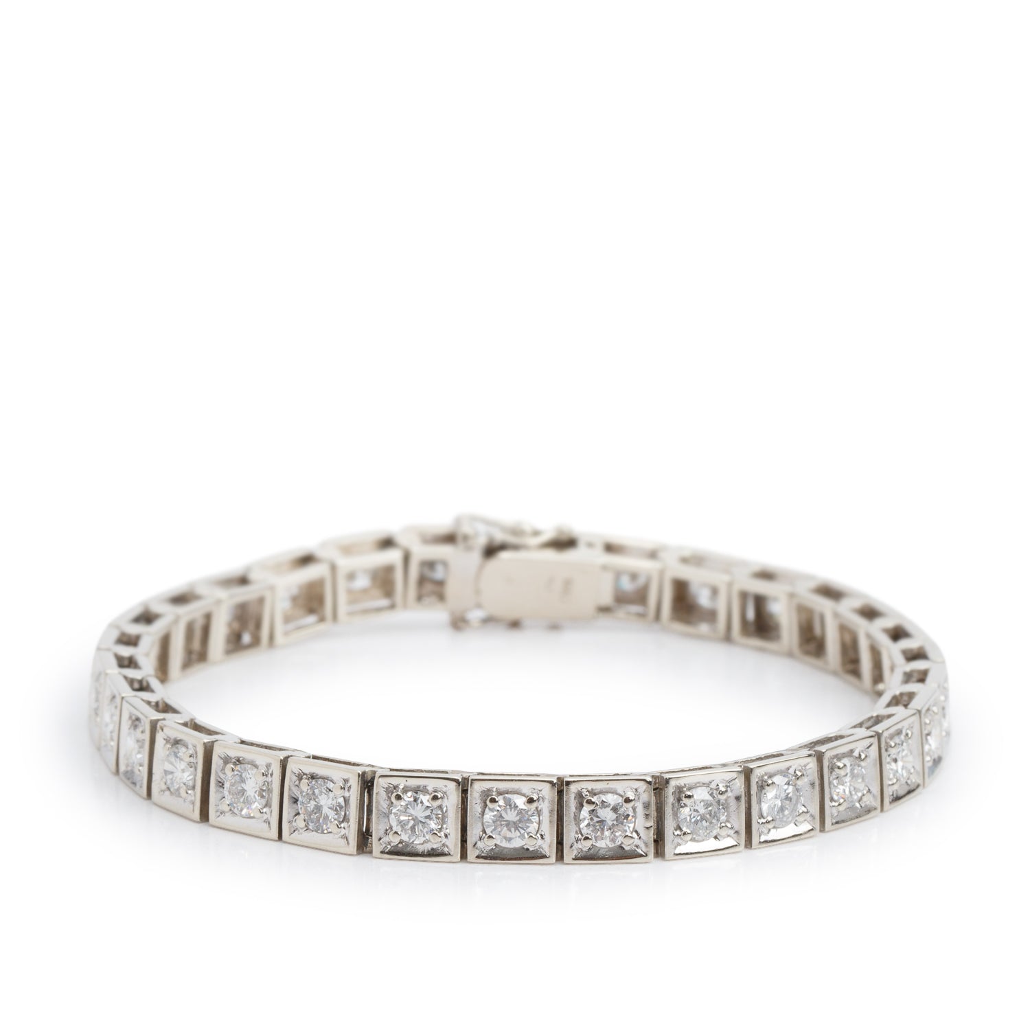 14k White Gold 6.63 tcw. Diamond Tennis Bracelet