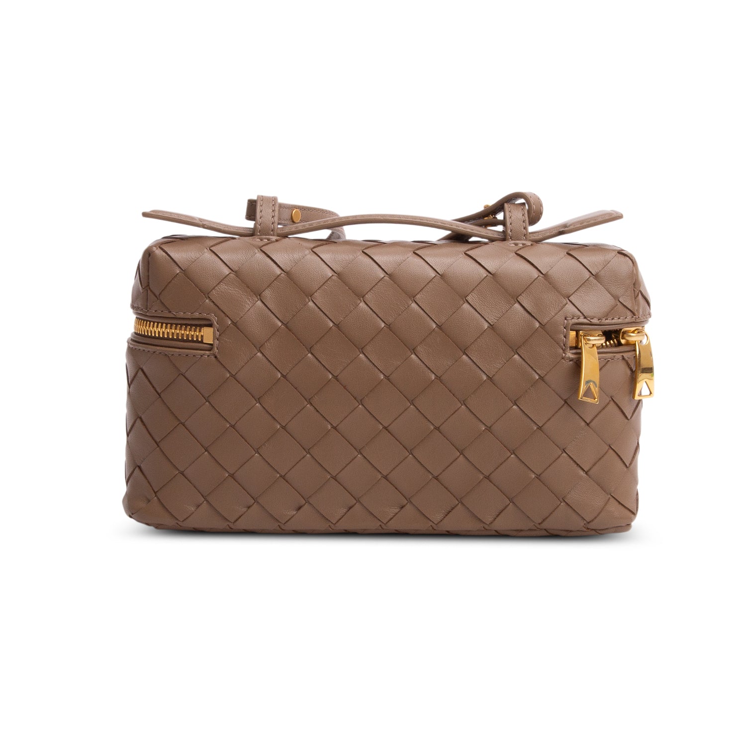 Bottega Veneta Brown Nappa Intrecciato Bang Bang Vanity Case w/ Strap