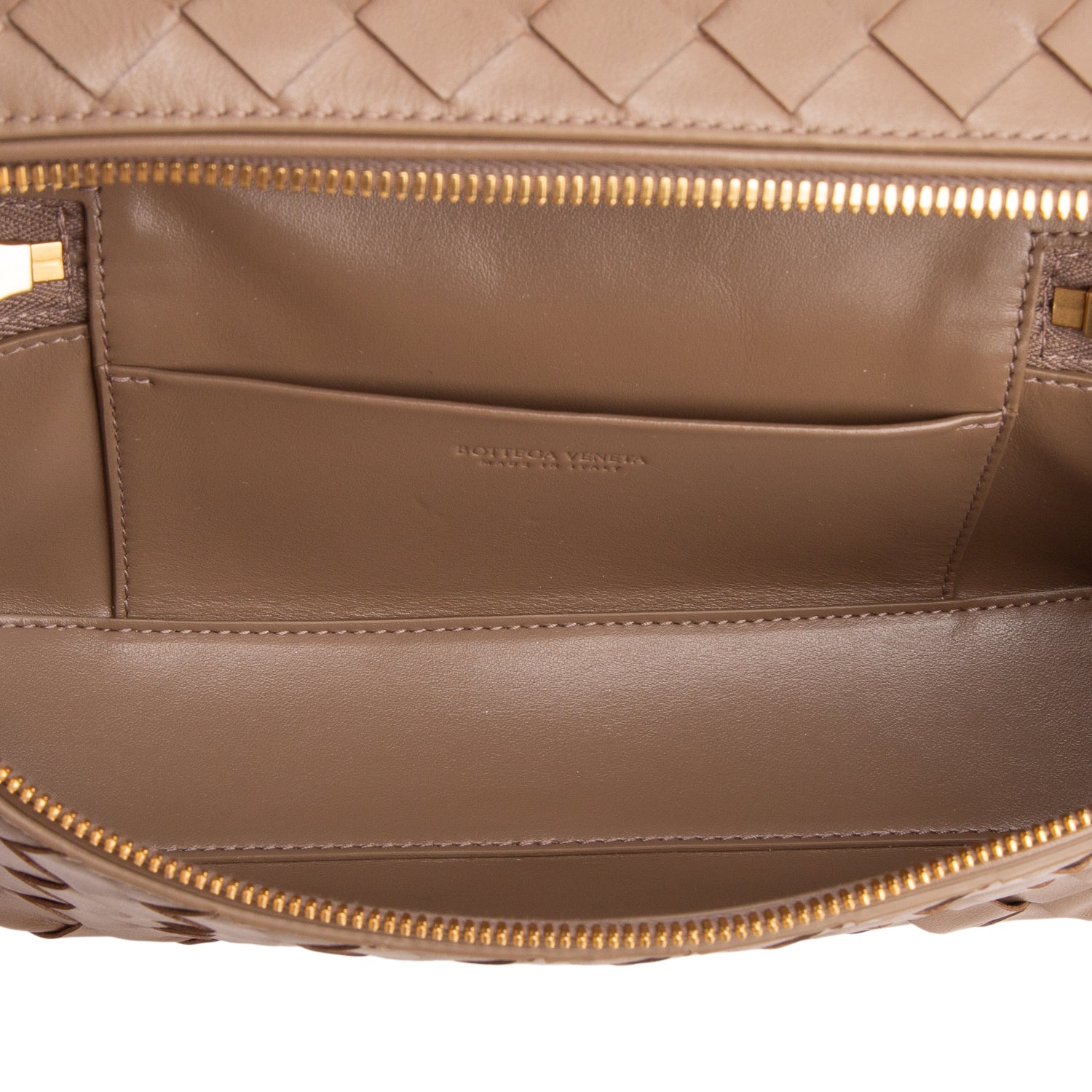 Bottega Veneta Brown Nappa Intrecciato Bang Bang Vanity Case w/ Strap