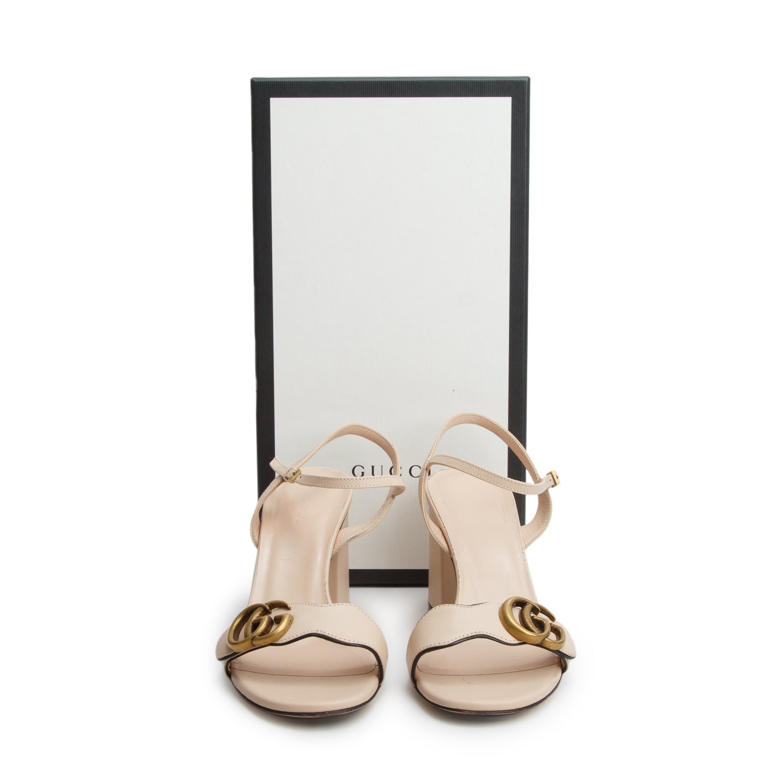 Gucci Pink Galassia GG Marmont Slingback Sandals, Size 37 w/ Box