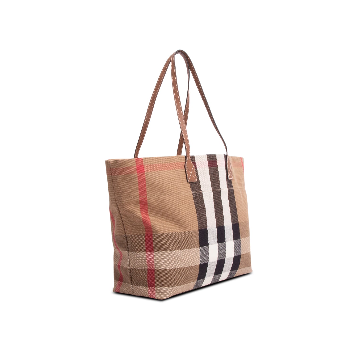 Burberry Brown Giant Check Canvas Medium London Tote