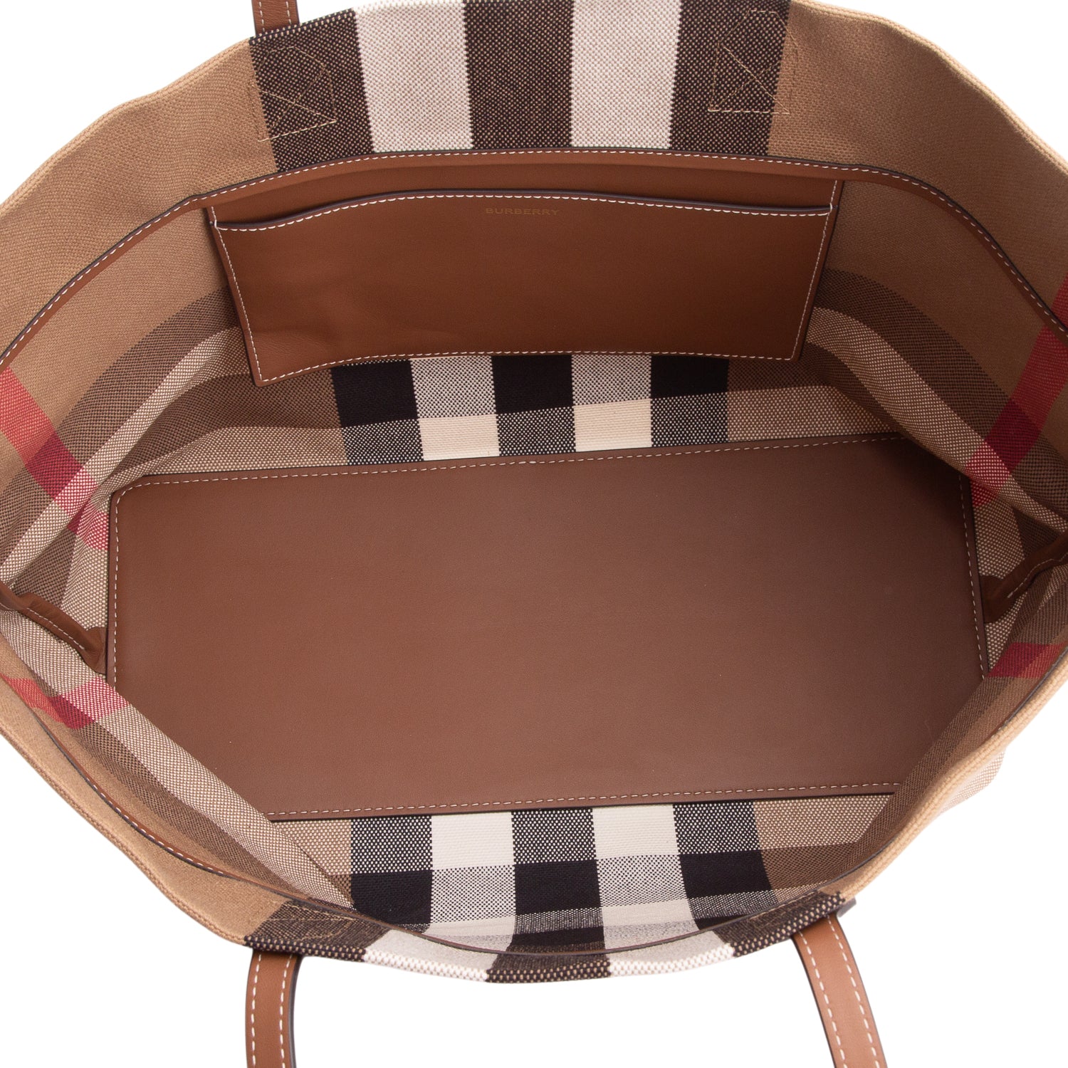 Burberry Brown Giant Check Canvas Medium London Tote