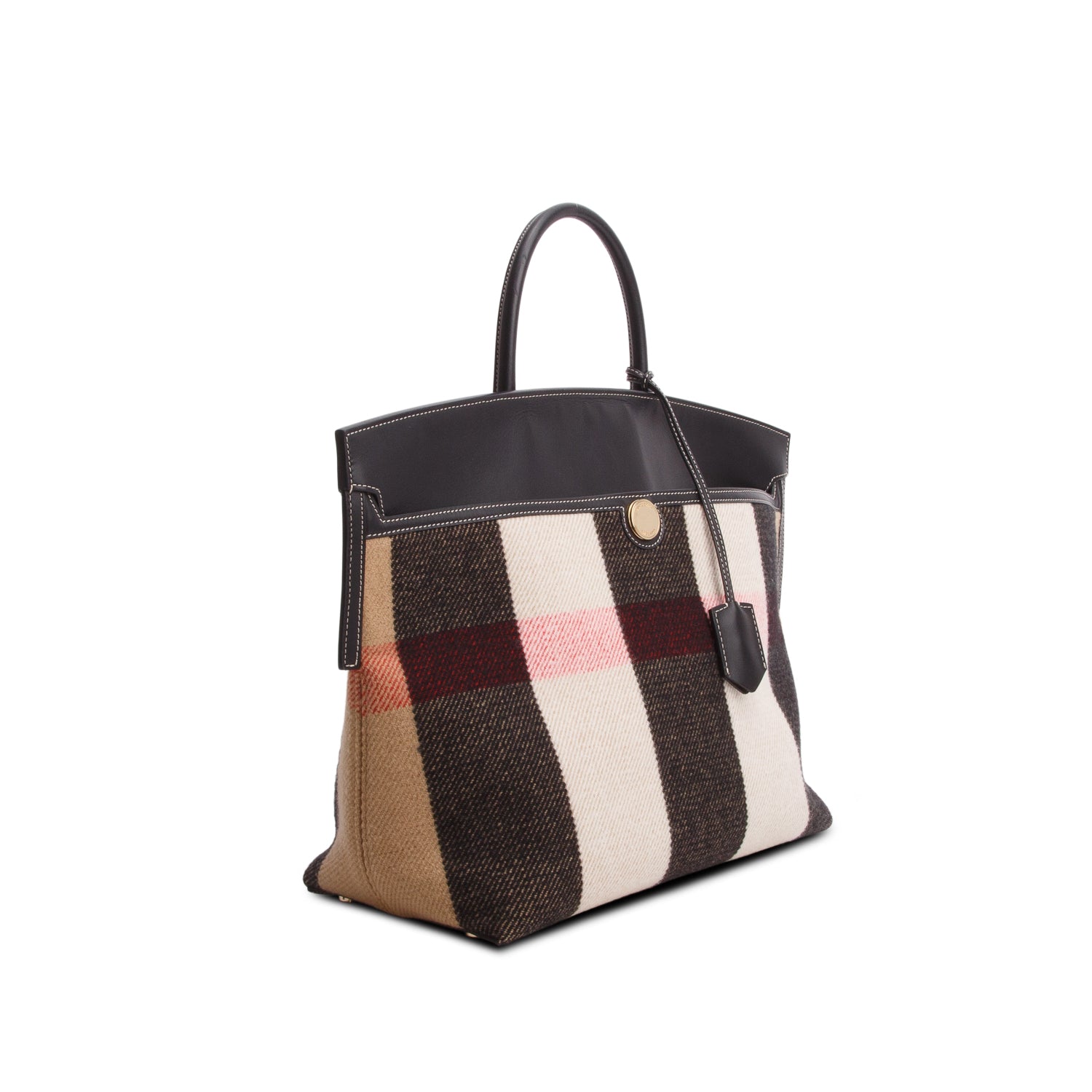 Burberry Nova Check Wool Society Tote w/ Strap