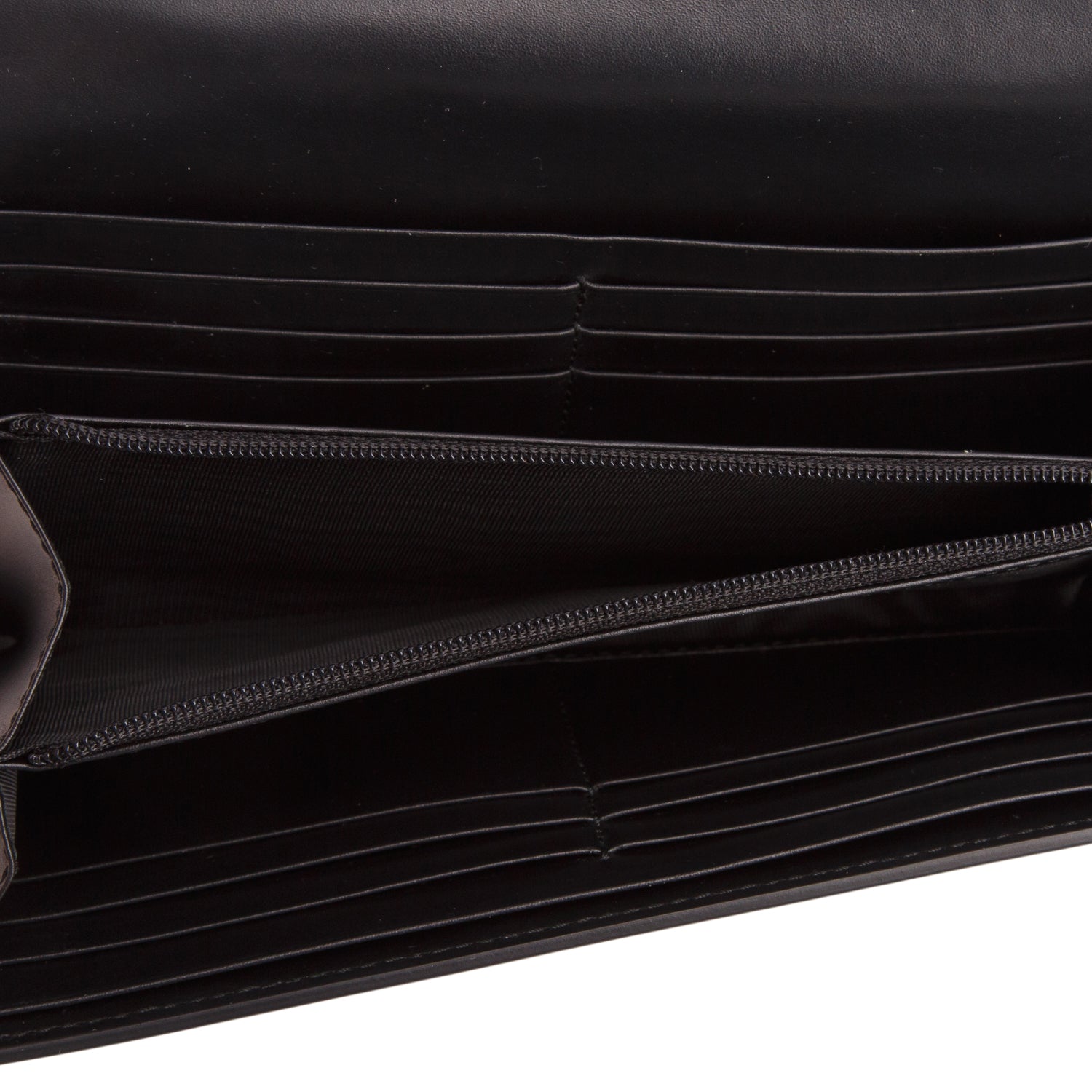 Gucci Black Leather Signature Crystal Cat Continental Flap Wallet w/ Box