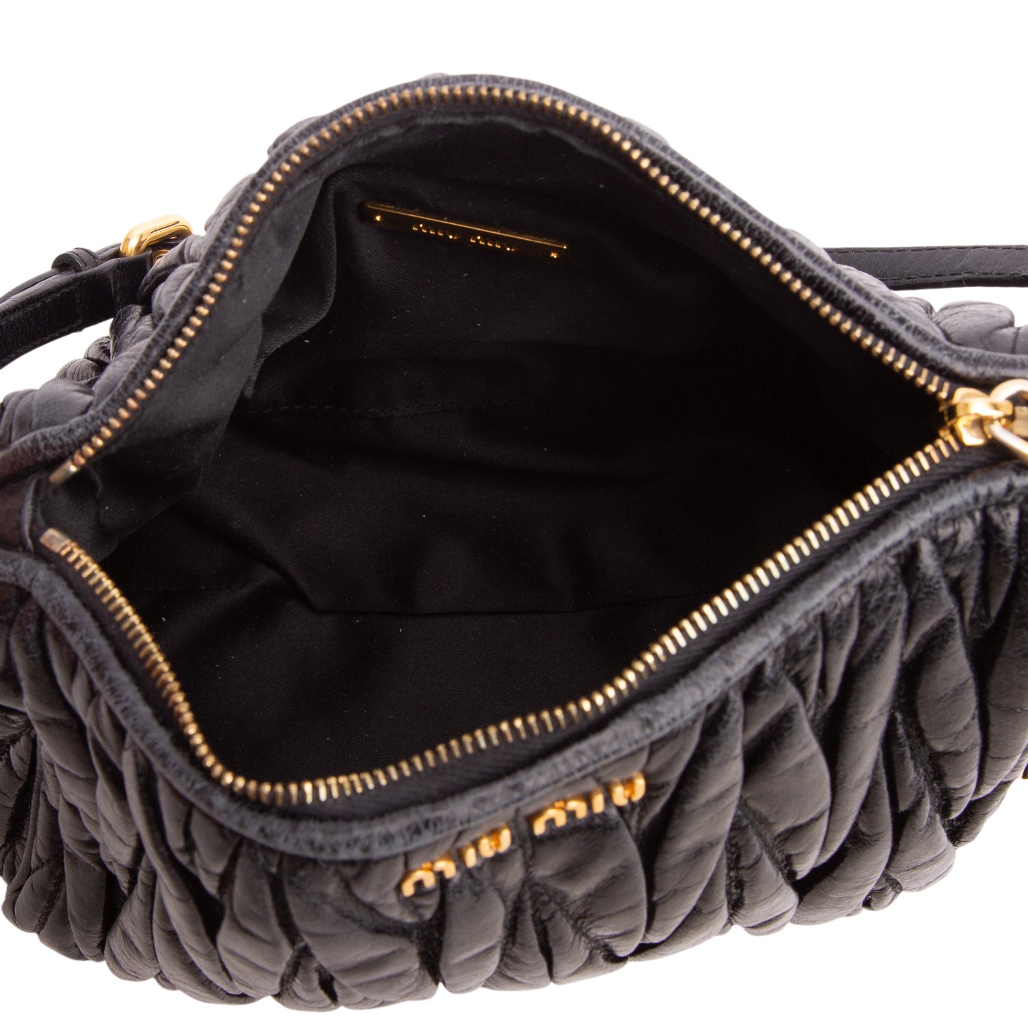 Miu Miu Black Nappa Matelasse Lux Shoulder Bag