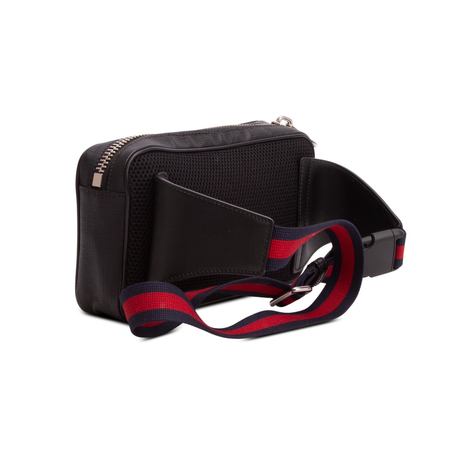 Gucci Black Soft GG Supreme Monogram Web Belt Bag