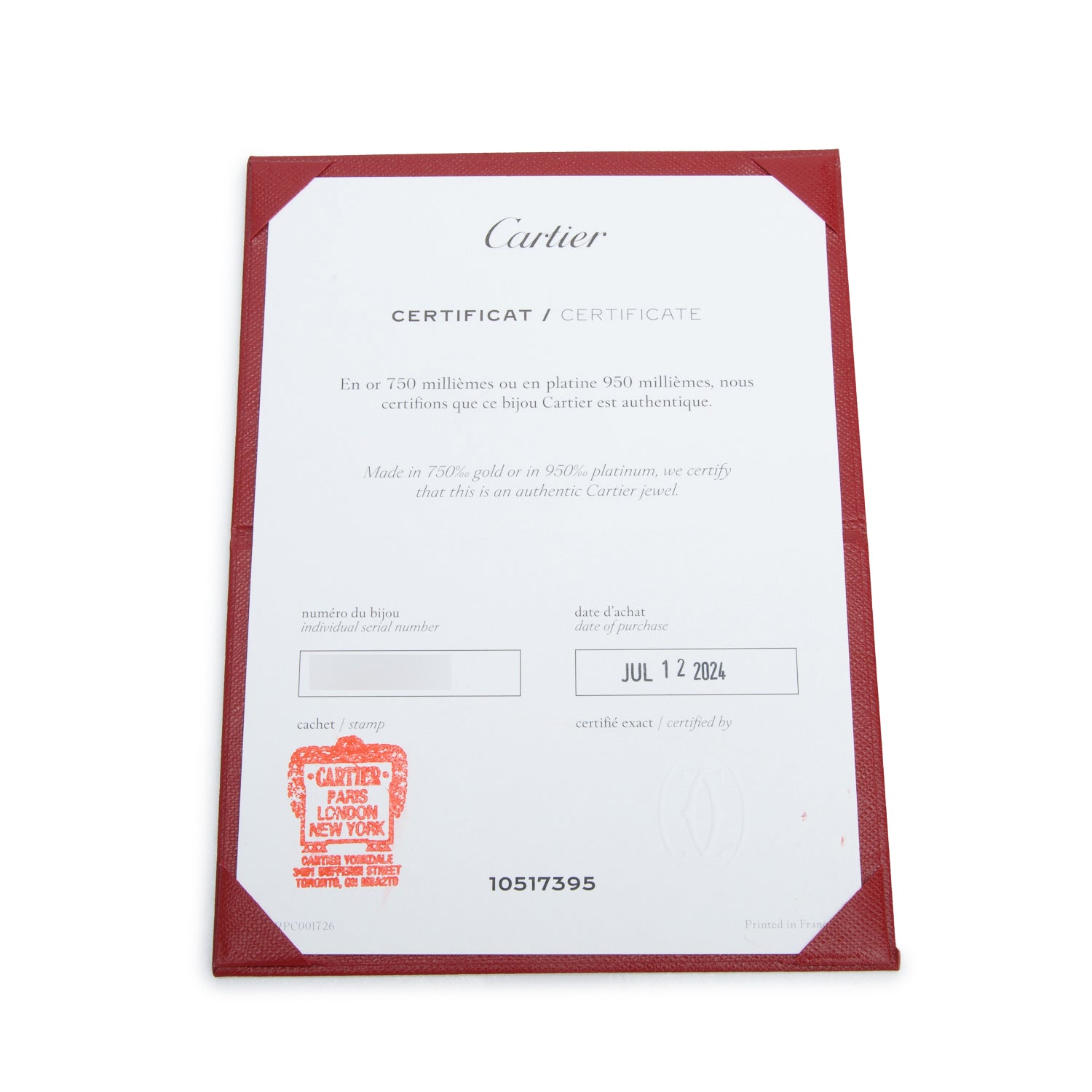 Cartier 2024 18k Yellow Gold Love Cuff, Size 18 w/ Box, Receipt & Certificate