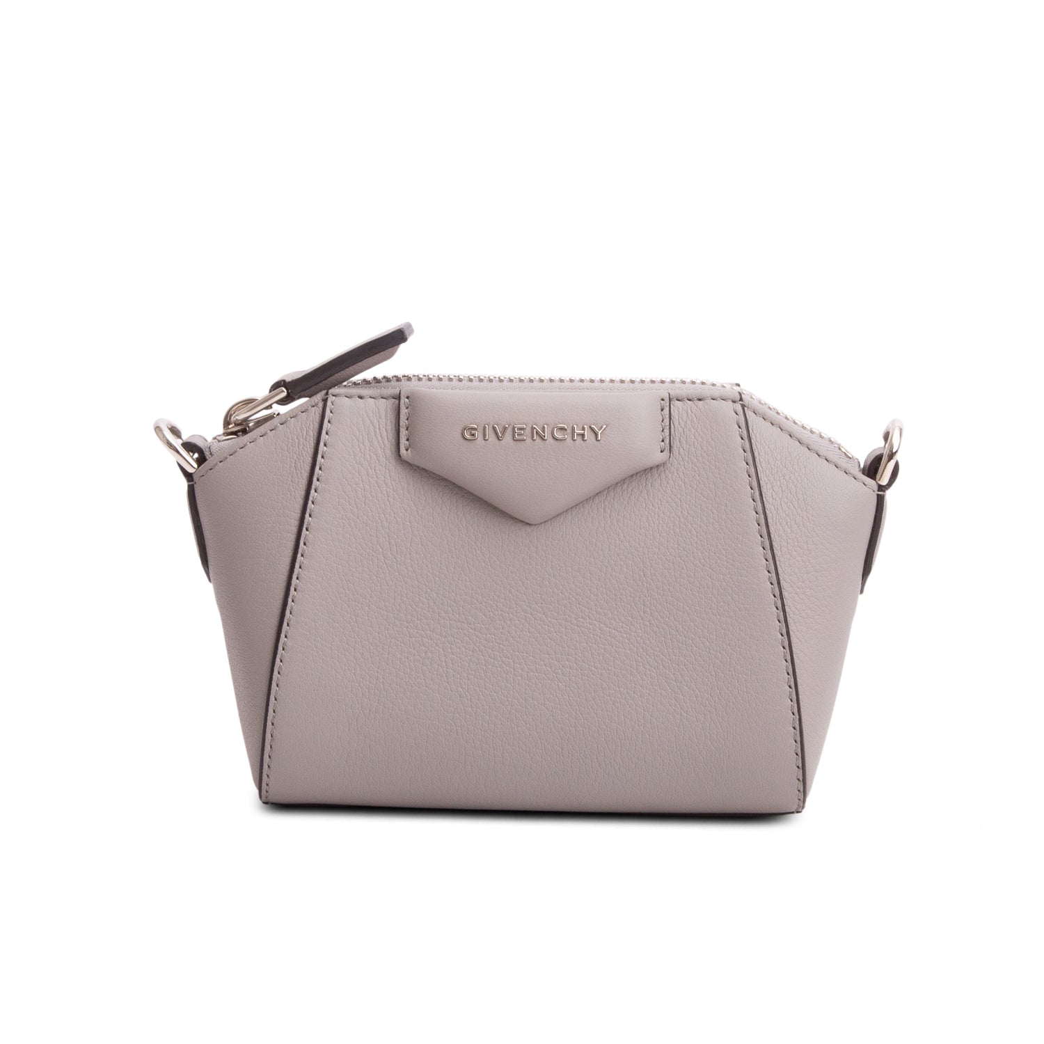 Givenchy 2020 Grey Sugar Goatskin Leather Nano Antigona Crossbody Bag
