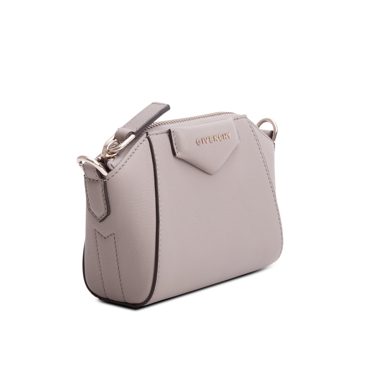 Givenchy 2020 Grey Sugar Goatskin Leather Nano Antigona Crossbody Bag