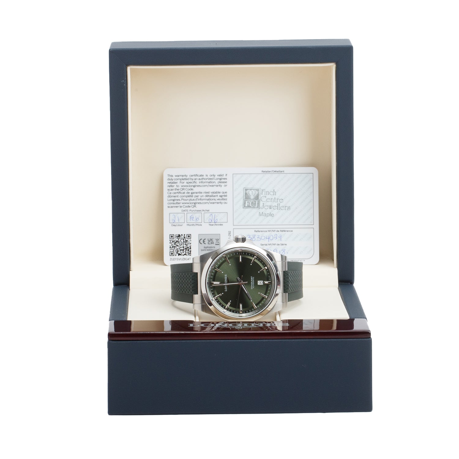 Longines 2026 Stainless Steel Conquest 41 MM Automatic Watch Green Dial w/ Box & Papers