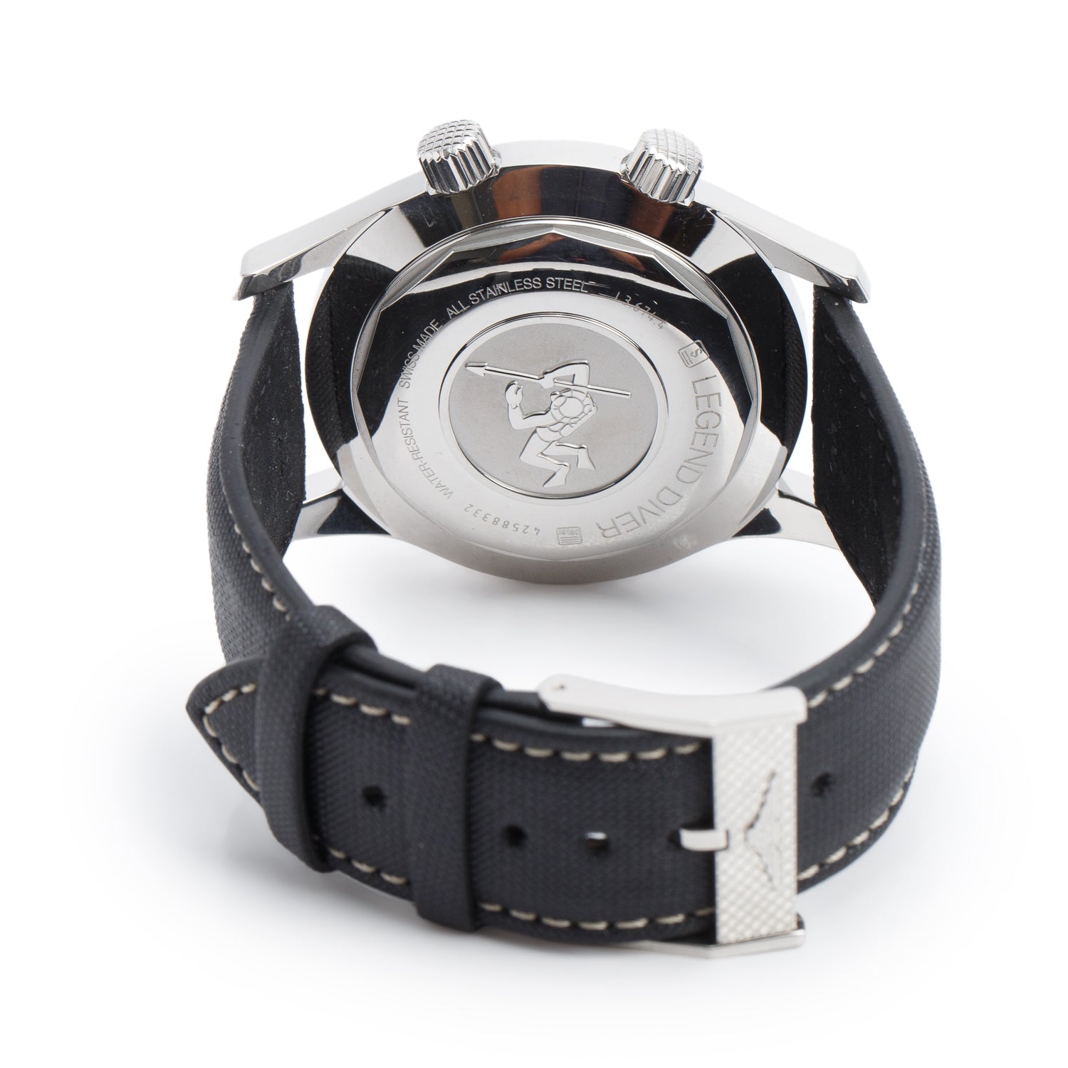 Longines Stainless Steel Legend Diver 42 MM Automatic Watch Black Dial w/ Box, Papers & Extra Strap