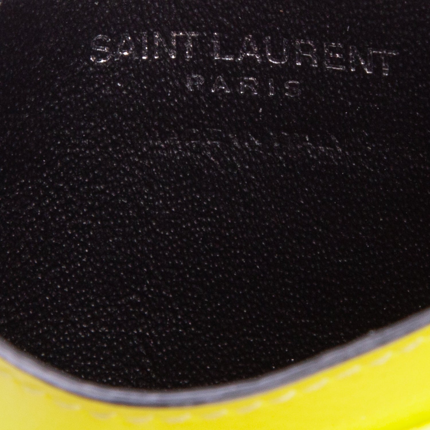 Saint Laurent Green Grain de Poudre Chevron Cassandre Card Holder w/ Box