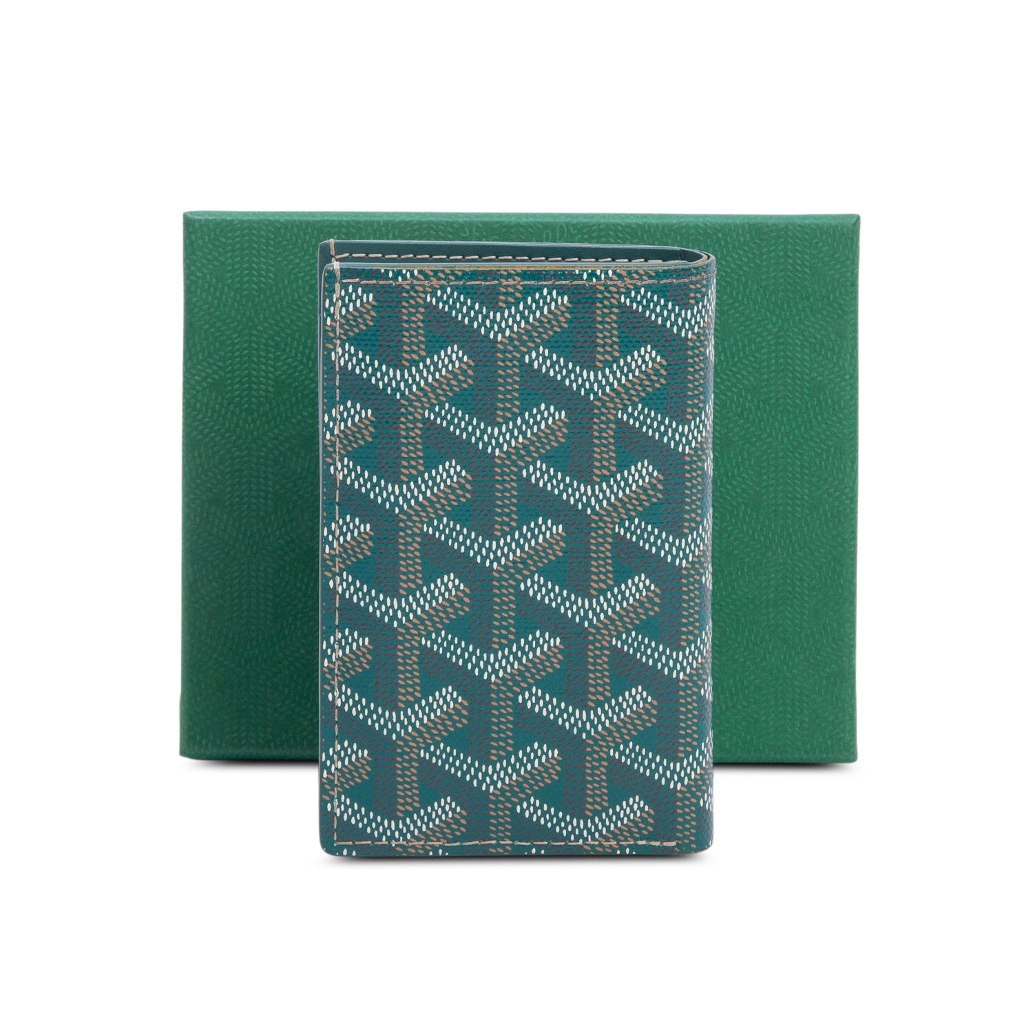 Goyard 2024 Green Goyardine Saint Pierre Card Holder w/ Box