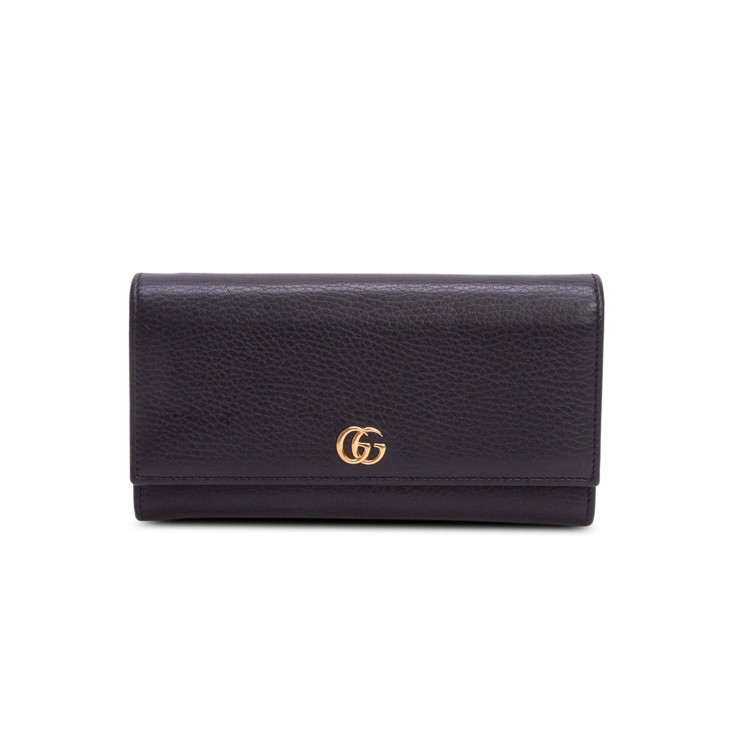 Gucci Black Dollar Calfskin Petite GG Marmont Wallet Chain Bag