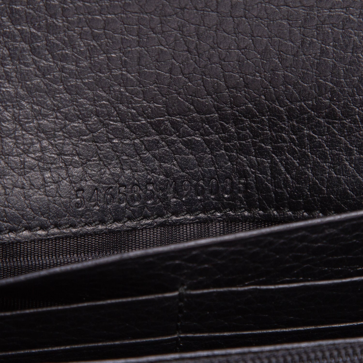 Gucci Black Dollar Calfskin Petite GG Marmont Wallet Chain Bag