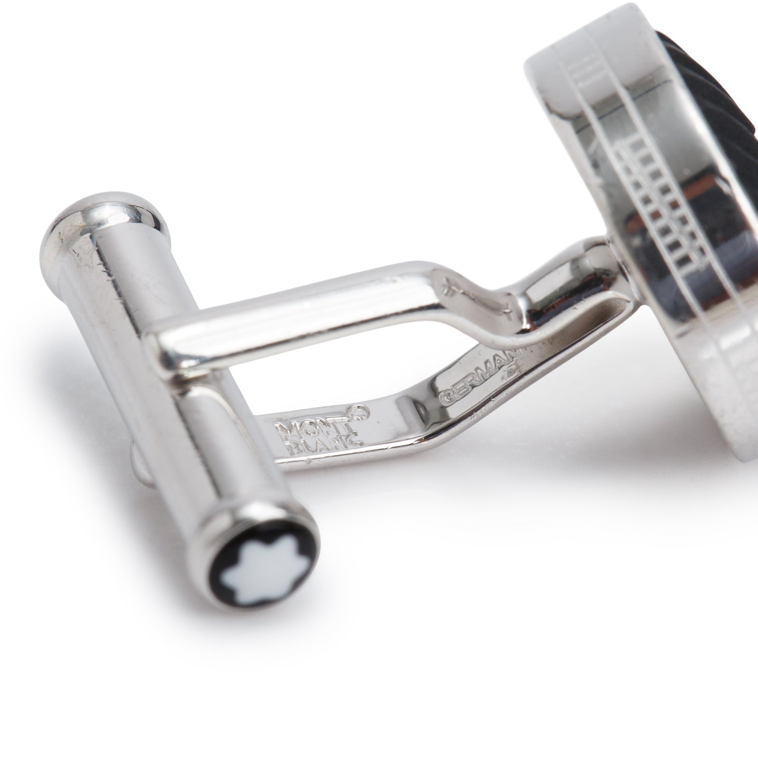 Montblanc Stainless Steel Black Resin Star Cufflinks