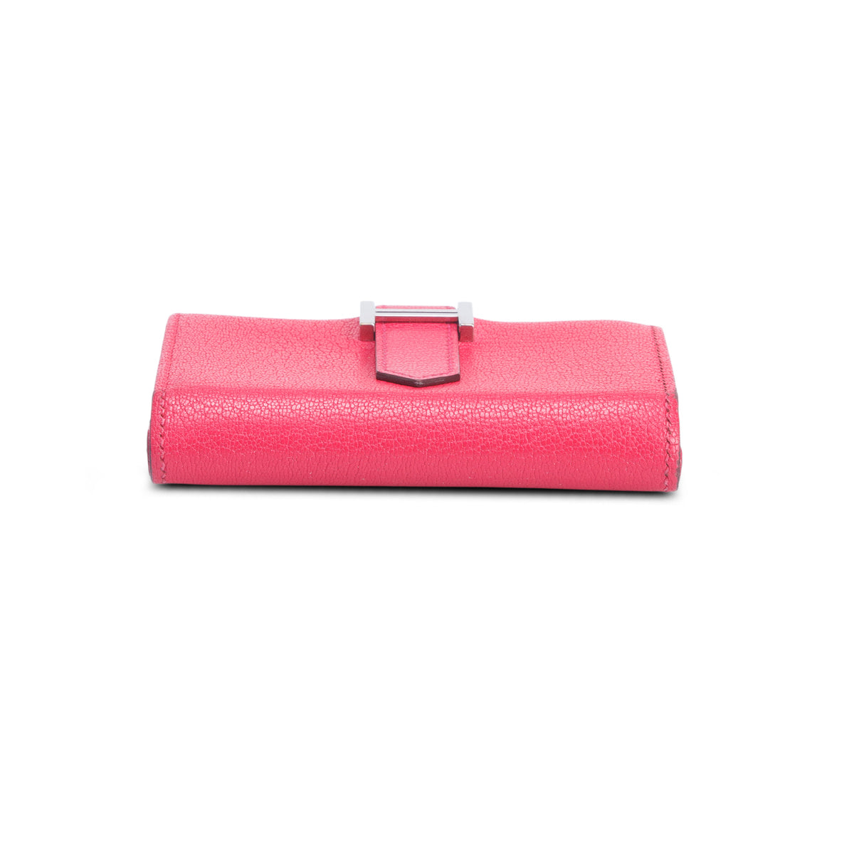 Hermes 2021 Rose Extreme Chevre Mysore Leather Mini Bearn Wallet