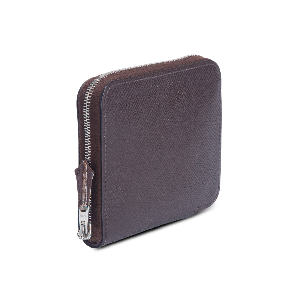 Hermes Moka Epsom Leather Silk'In Compact Wallet