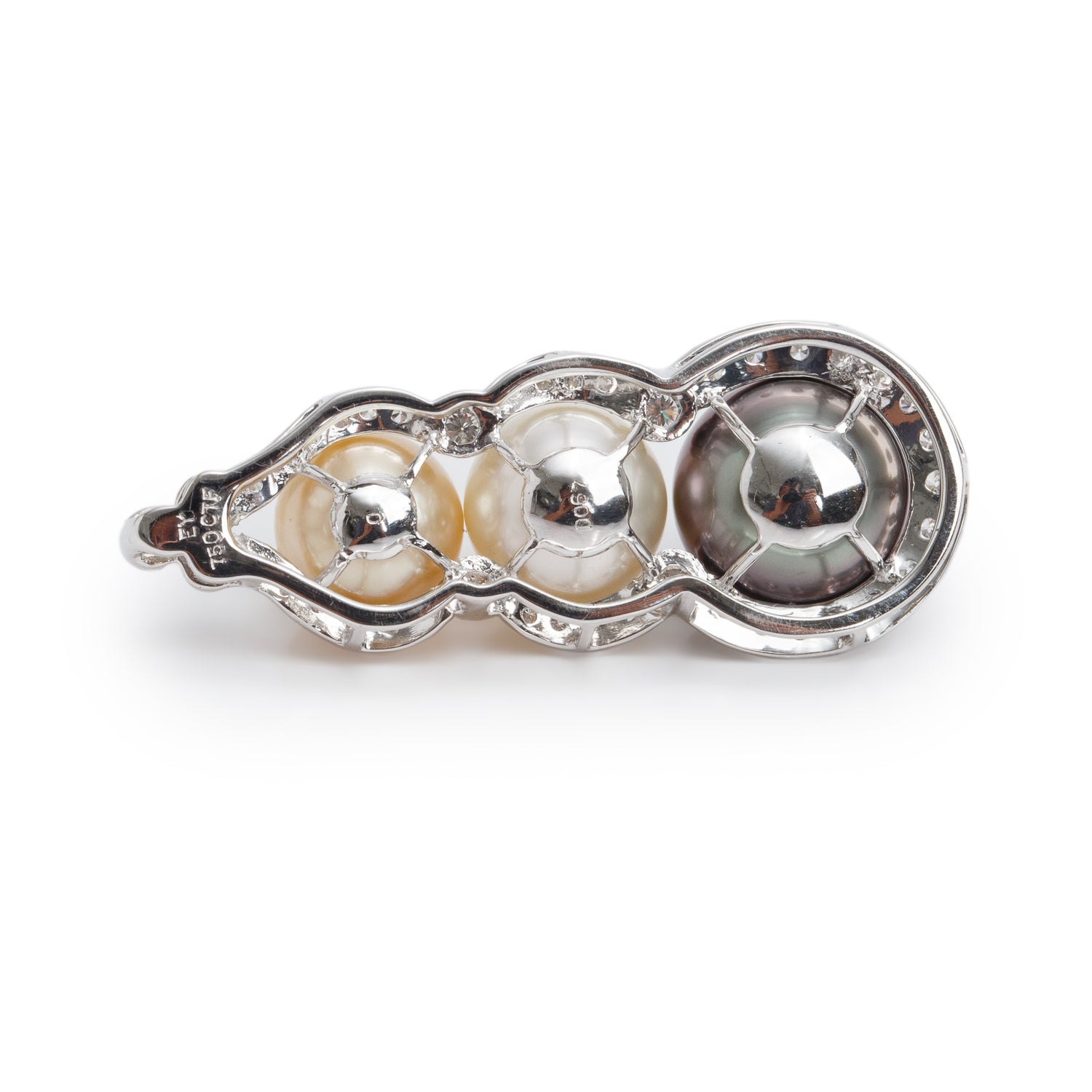 18k White Gold Diamond & South Sea Pearl Pendant