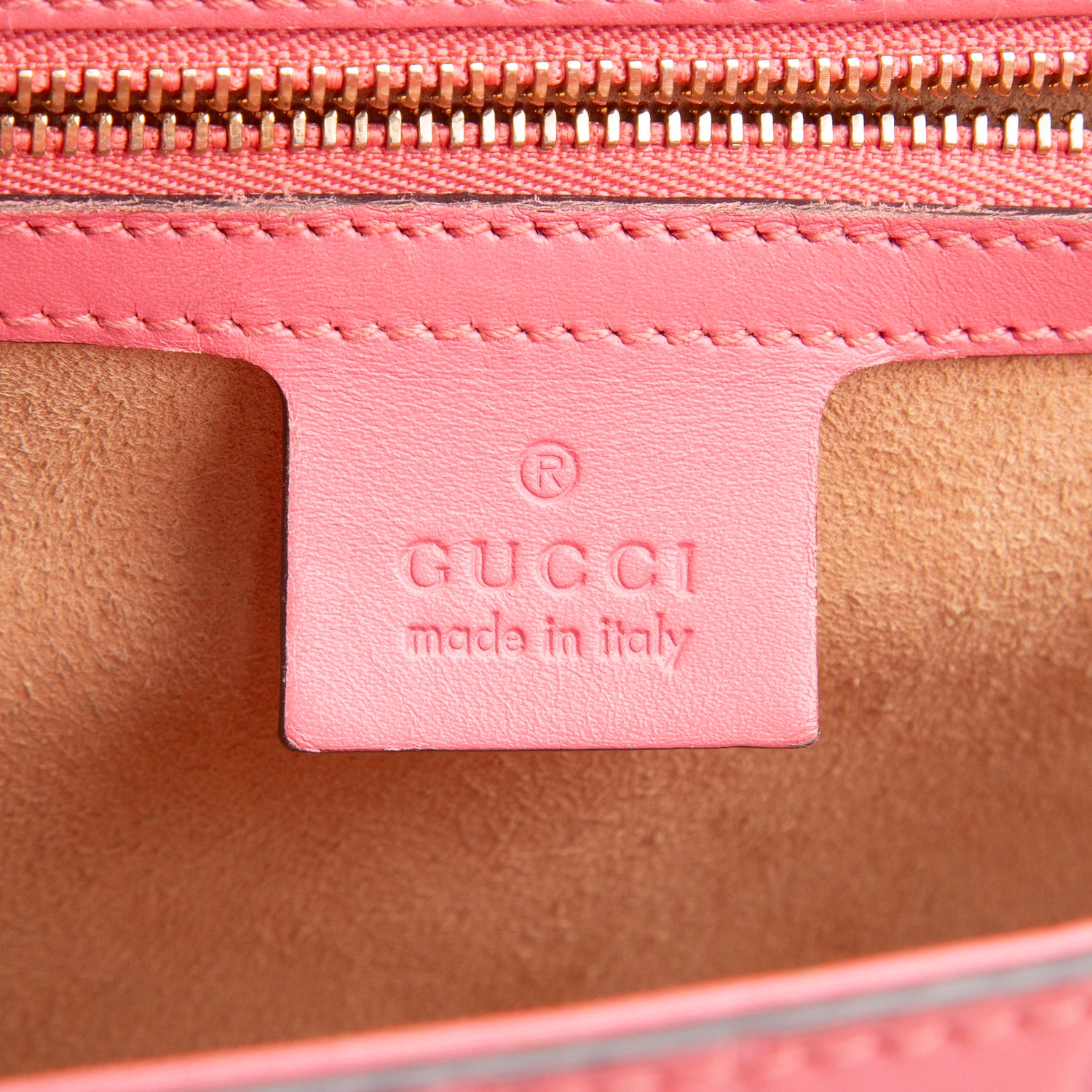 Gucci Pink GG Signature Leather Medium Padlock Shoulder Bag