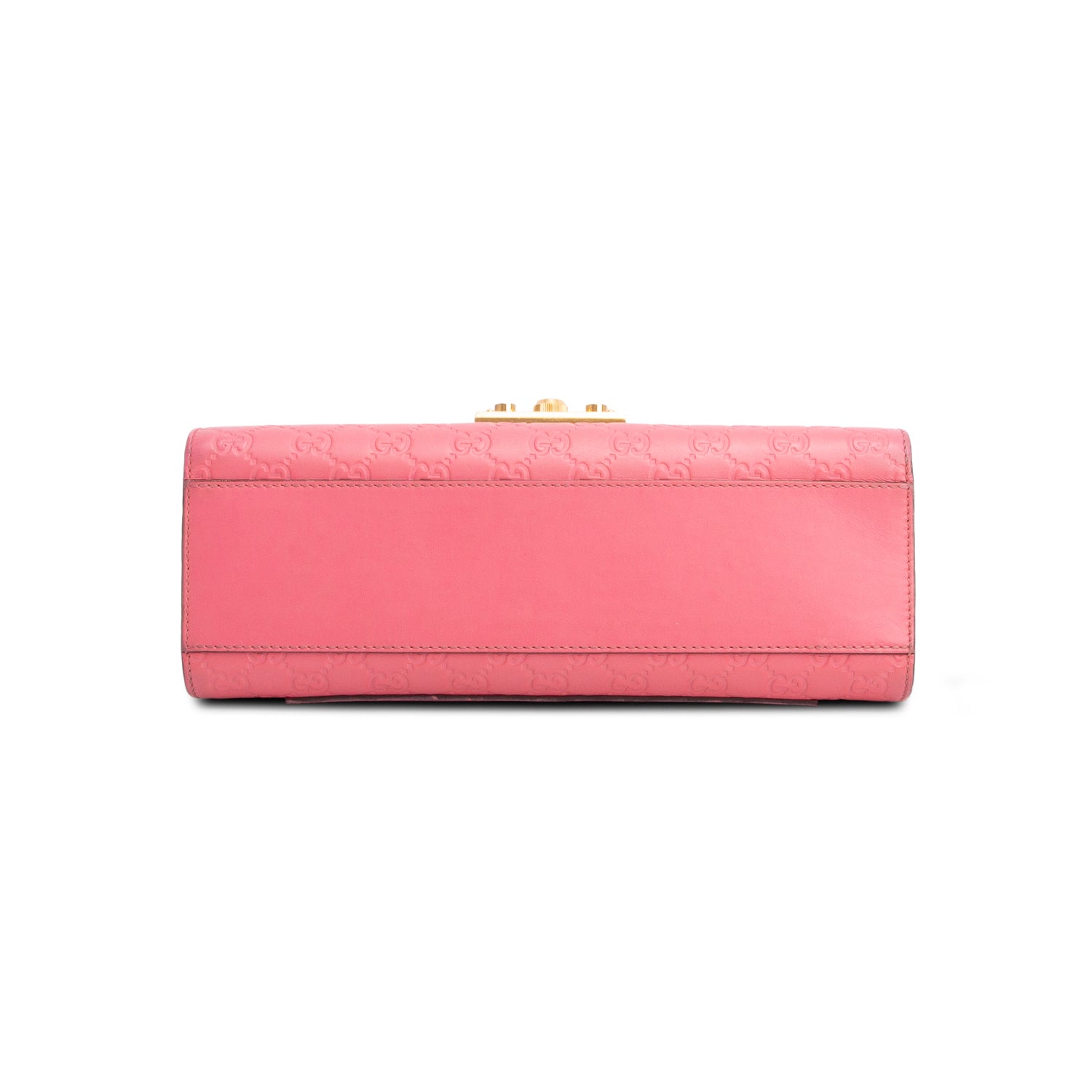 Gucci Pink GG Signature Leather Medium Padlock Shoulder Bag