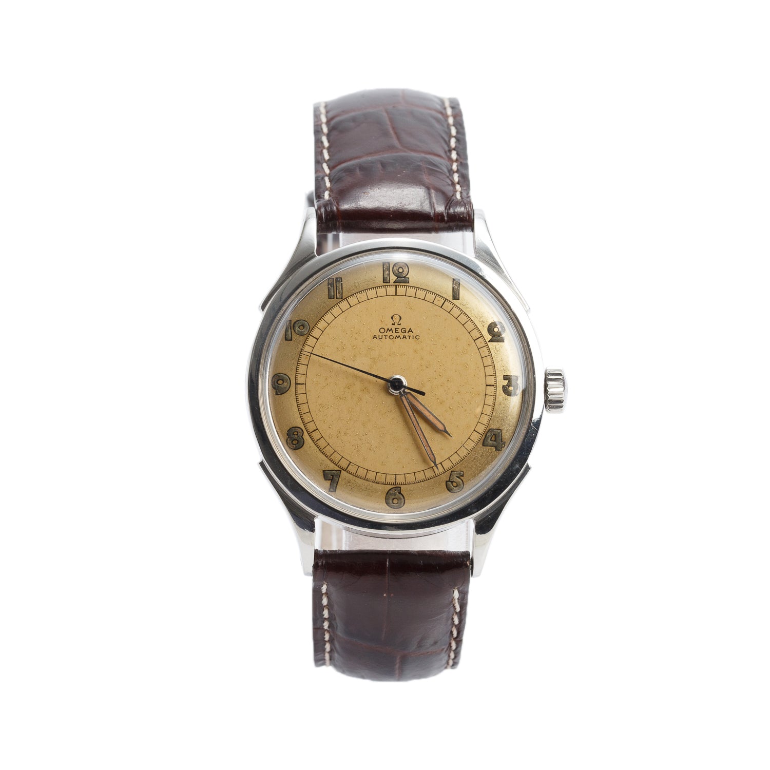 Omega Vintage Stainless Steel Bumper 34.5 MM Automatic Watch 2421-2