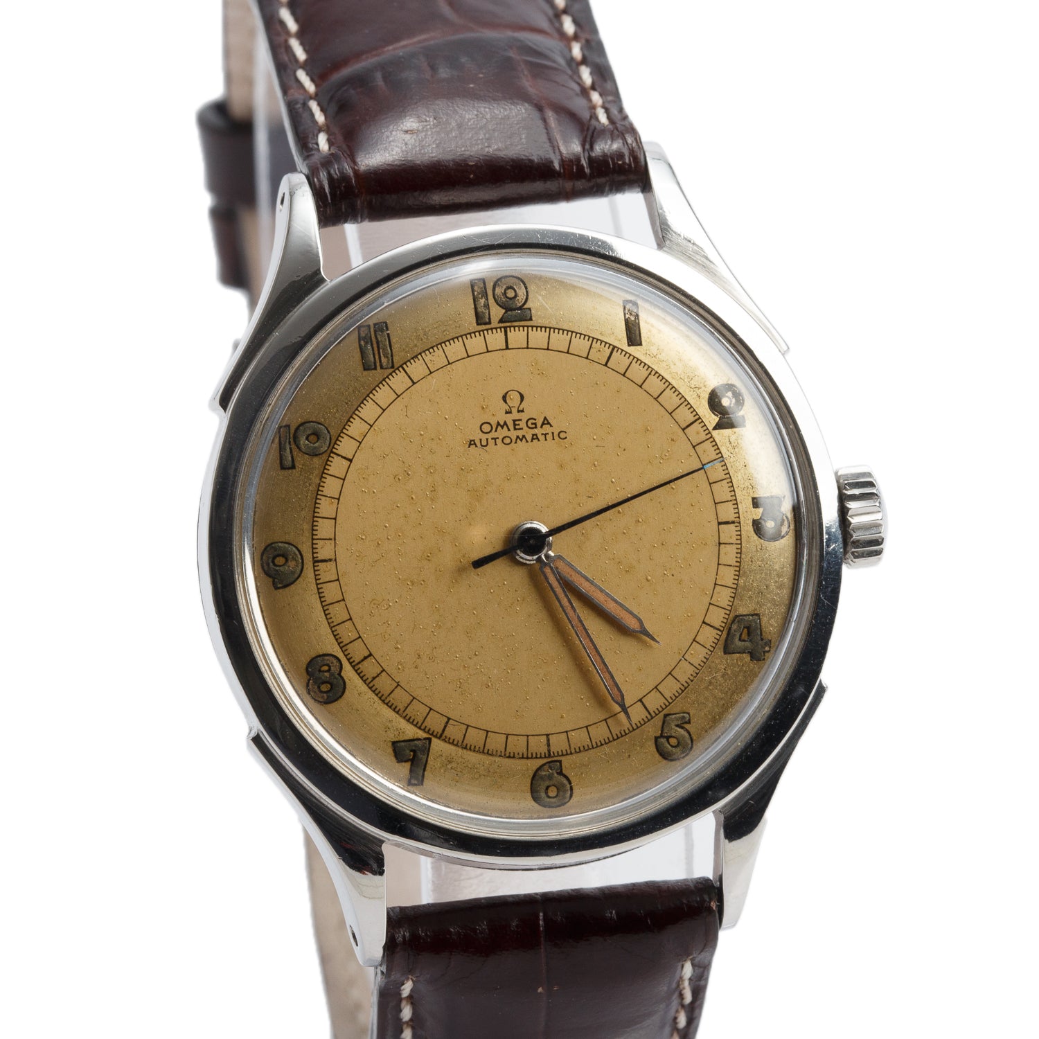 Omega Vintage Stainless Steel Bumper 34.5 MM Automatic Watch 2421-2