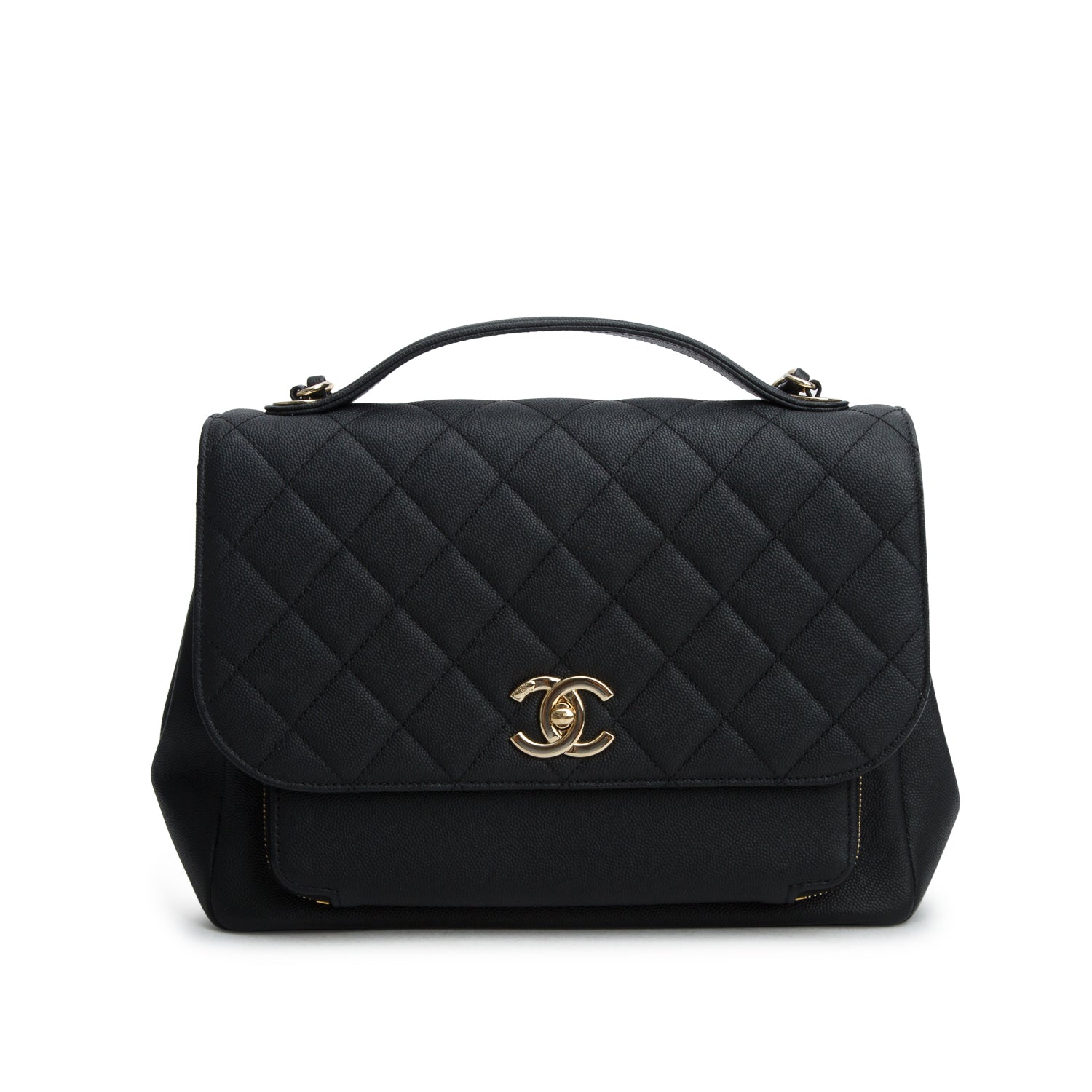 Chanel 2020 Black Caviar Quilted Large Business Affinity Flap w/ Box & Authenticity Card