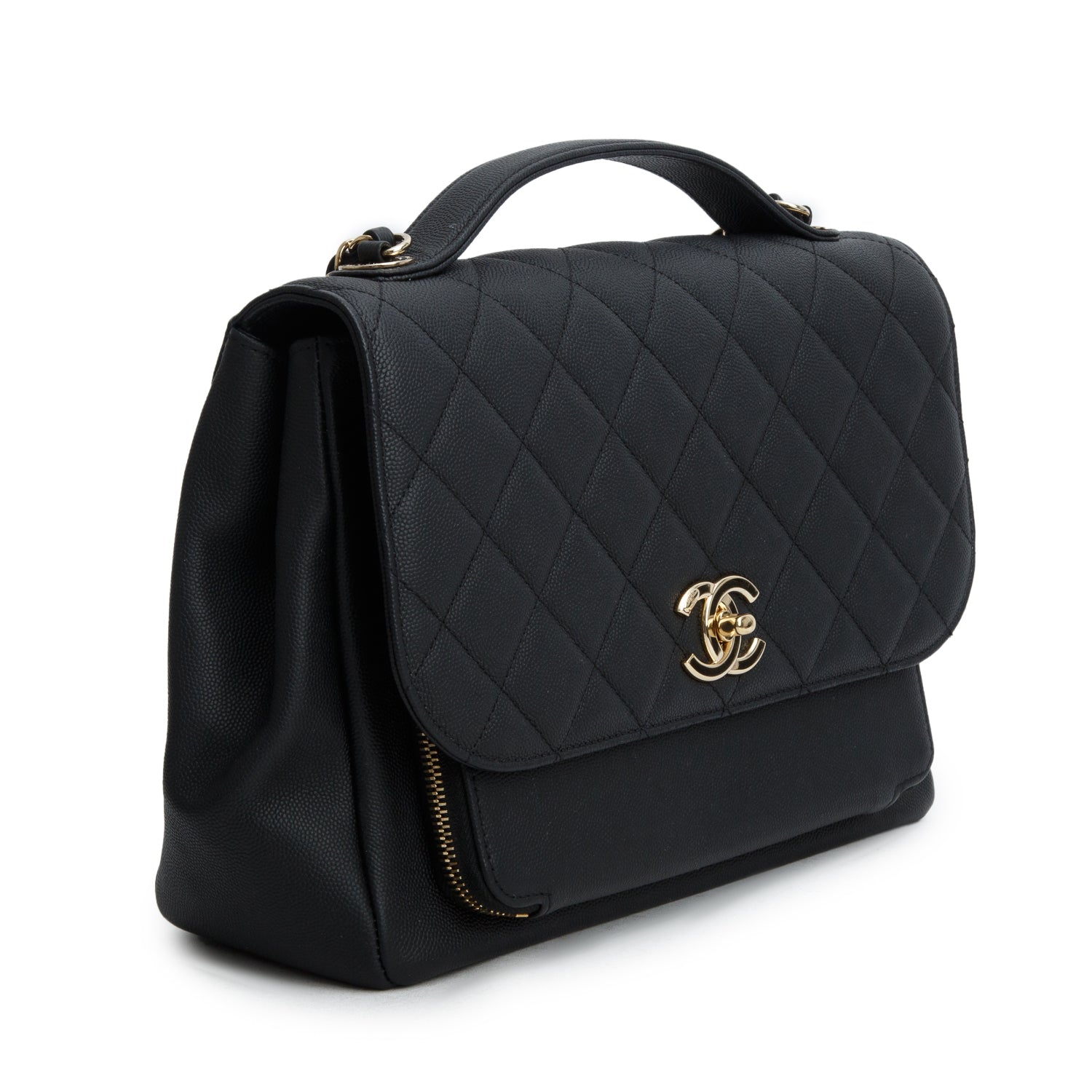 Chanel 2020 Black Caviar Quilted Large Business Affinity Flap w/ Box & Authenticity Card