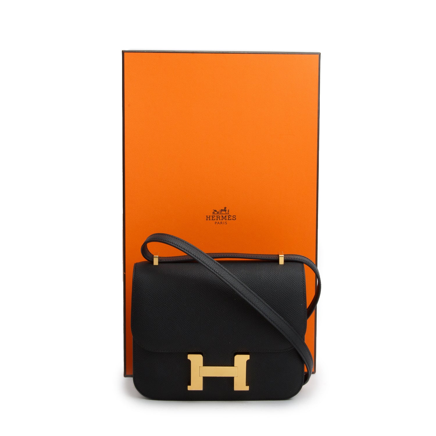 Hermes 2026 Noir Veau Epsom Leather Mini Constance III 18 w/ Box