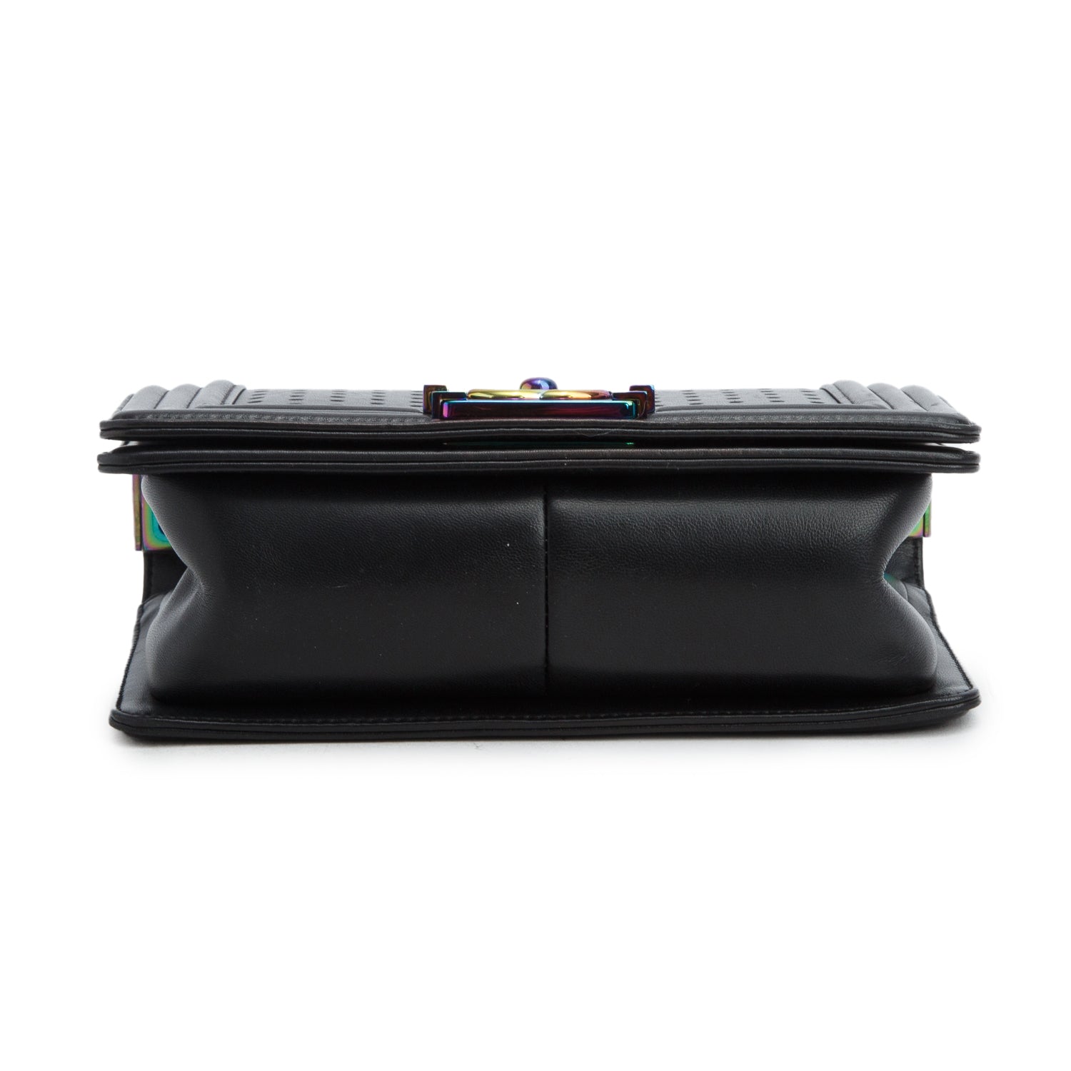 Chanel Iridescent Metal Black Lambskin Leather LED Small Boy Bag w/ Box & Authenticity Card
