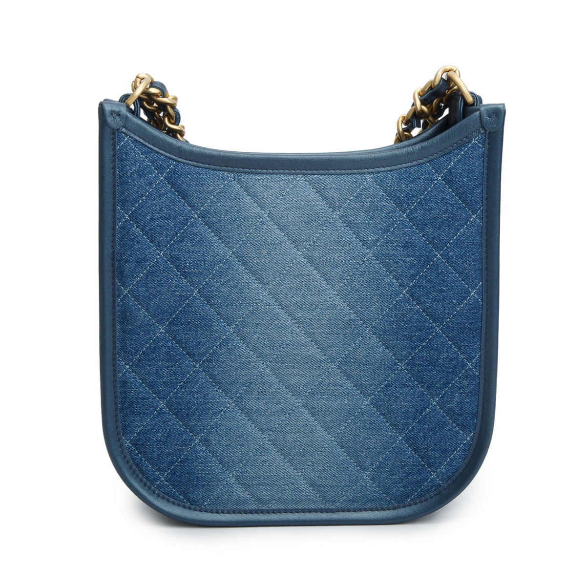 Chanel 2024 Blue Washed Denim Quilted Small Hobo w/ Box & Receipt