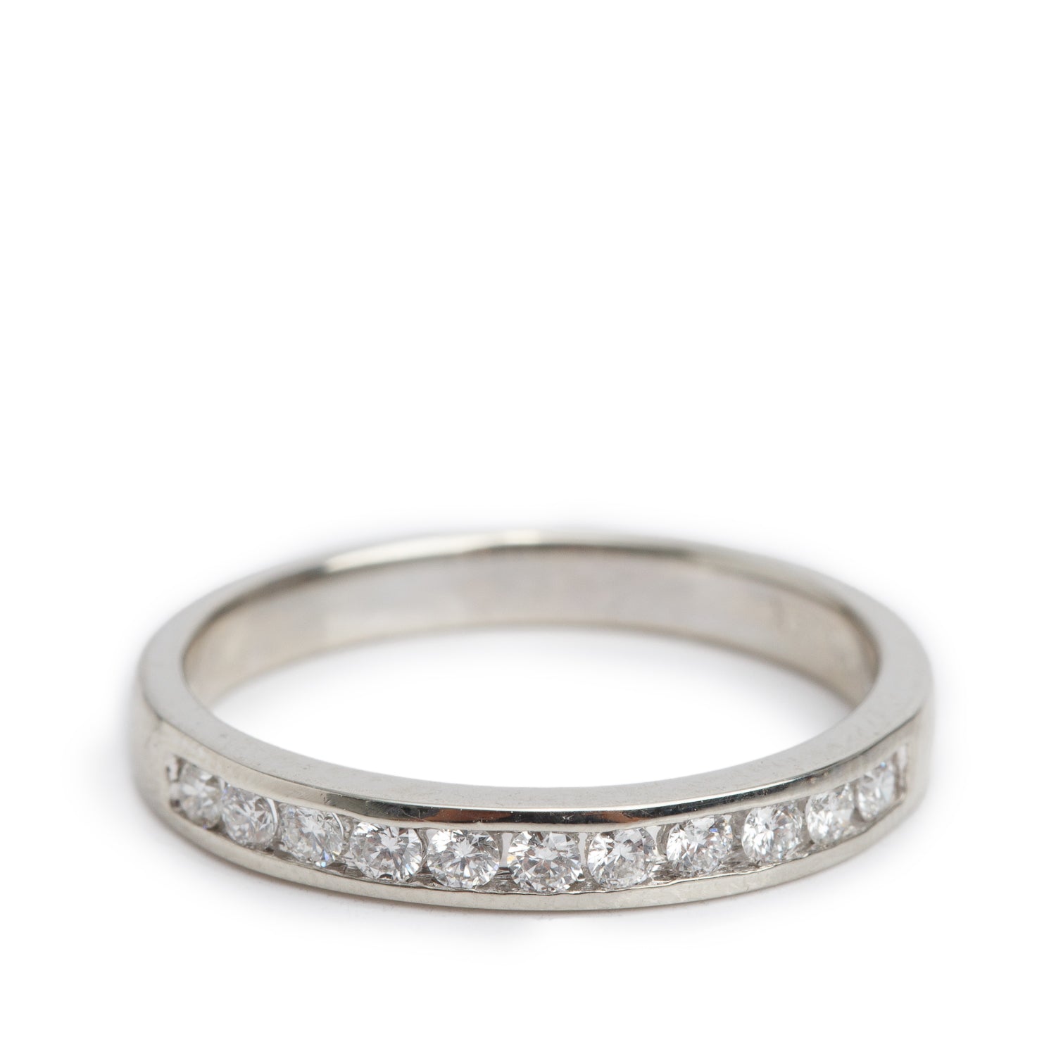 14k White Gold 0.33 tcw. Diamond Half Eternity Wedding Band Ring, Size 9