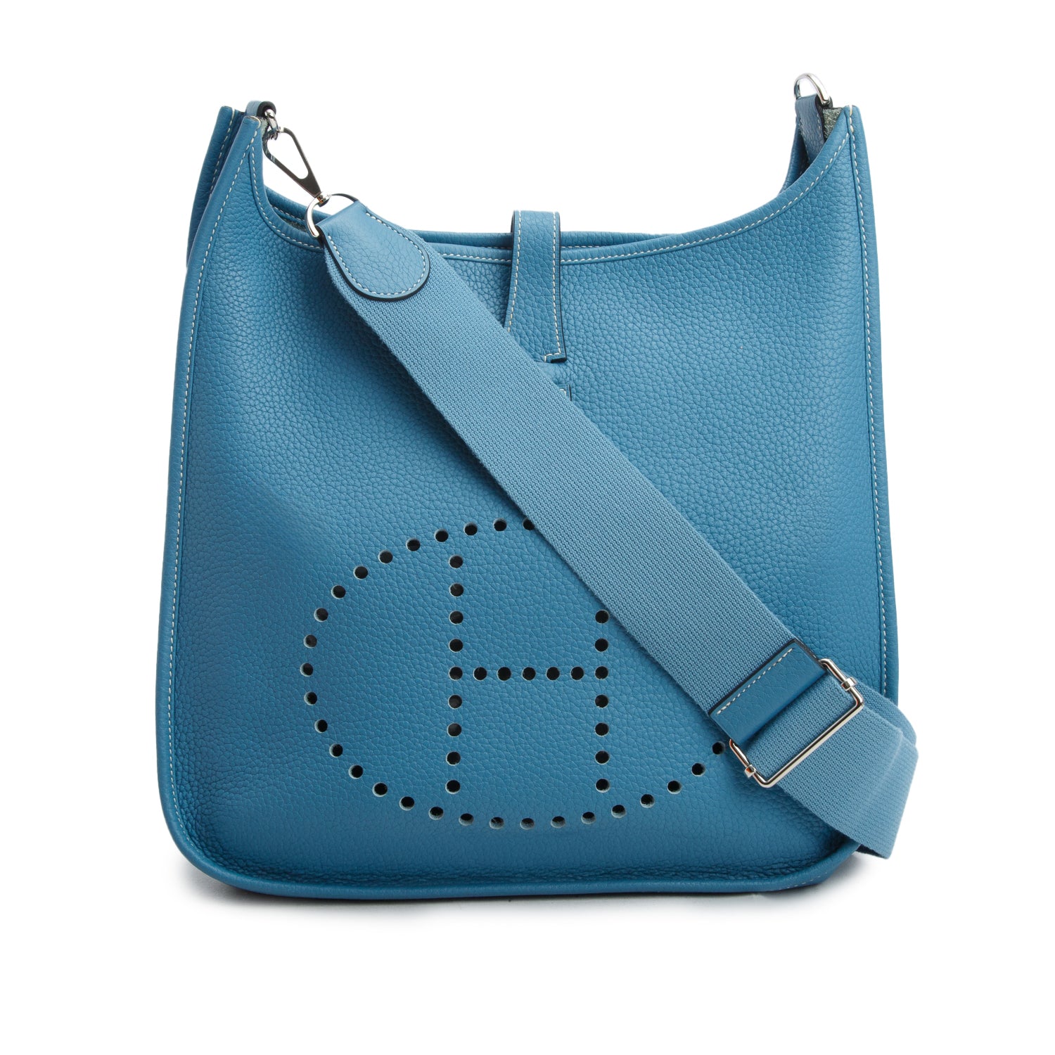 Hermes Blue Jean Taurillon Clemence Evelyne III 33 w/ Box