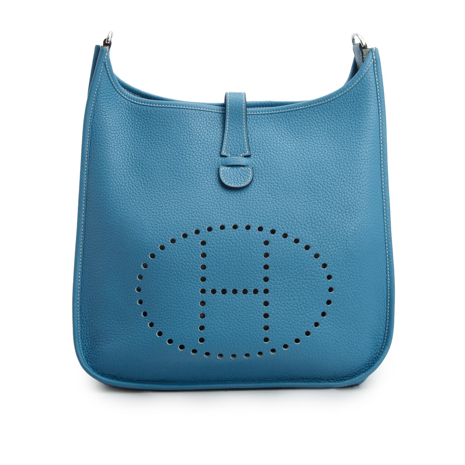 Hermes Blue Jean Taurillon Clemence Evelyne III 33 w/ Box