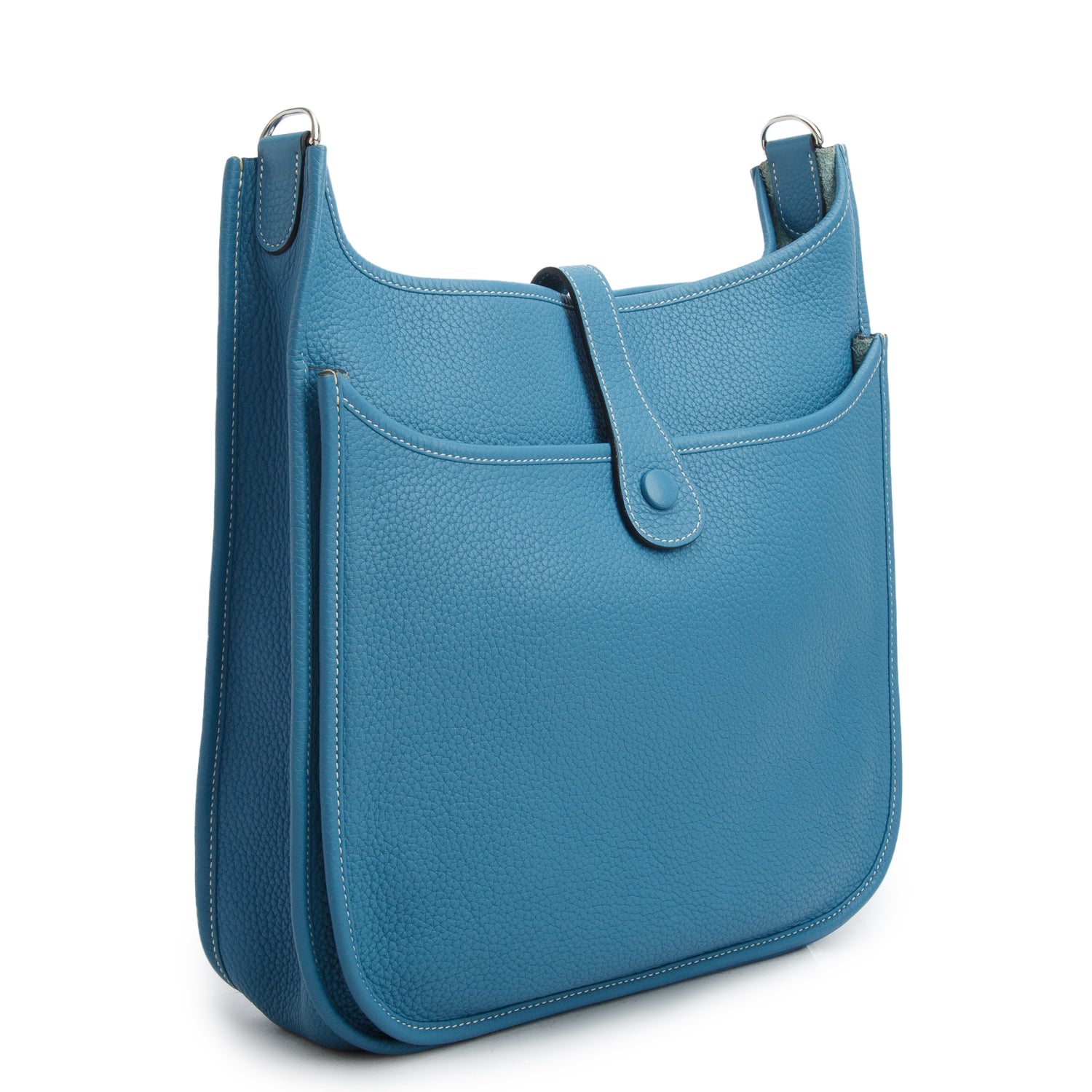 Hermes Blue Jean Taurillon Clemence Evelyne III 33 w/ Box
