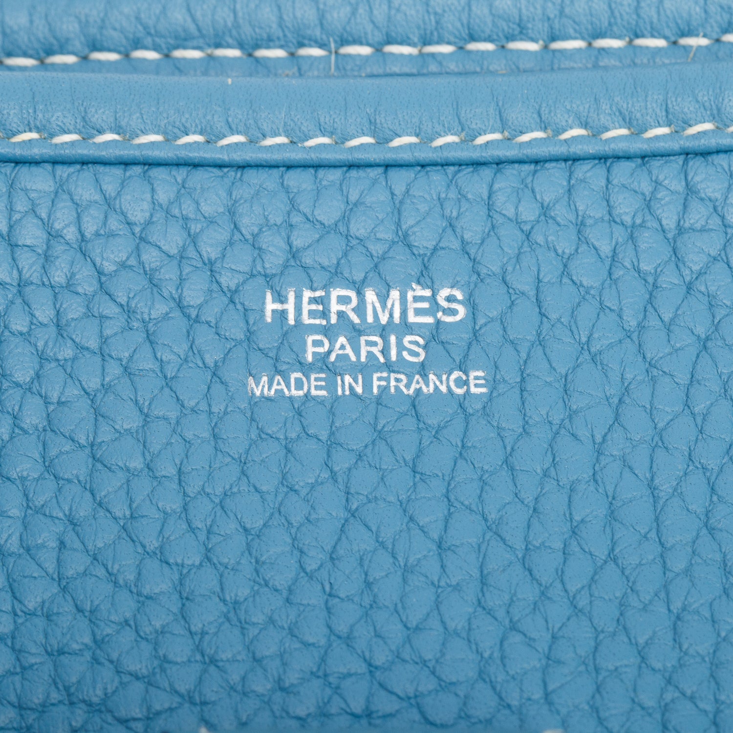 Hermes Blue Jean Taurillon Clemence Evelyne III 33 w/ Box