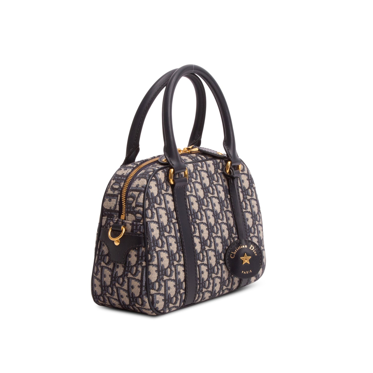 Christian Dior 2024 Navy Oblique Medium D-Vibe Bowling Bag