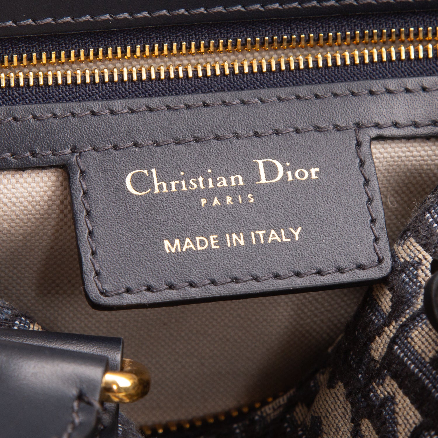 Christian Dior 2024 Navy Oblique Medium D-Vibe Bowling Bag