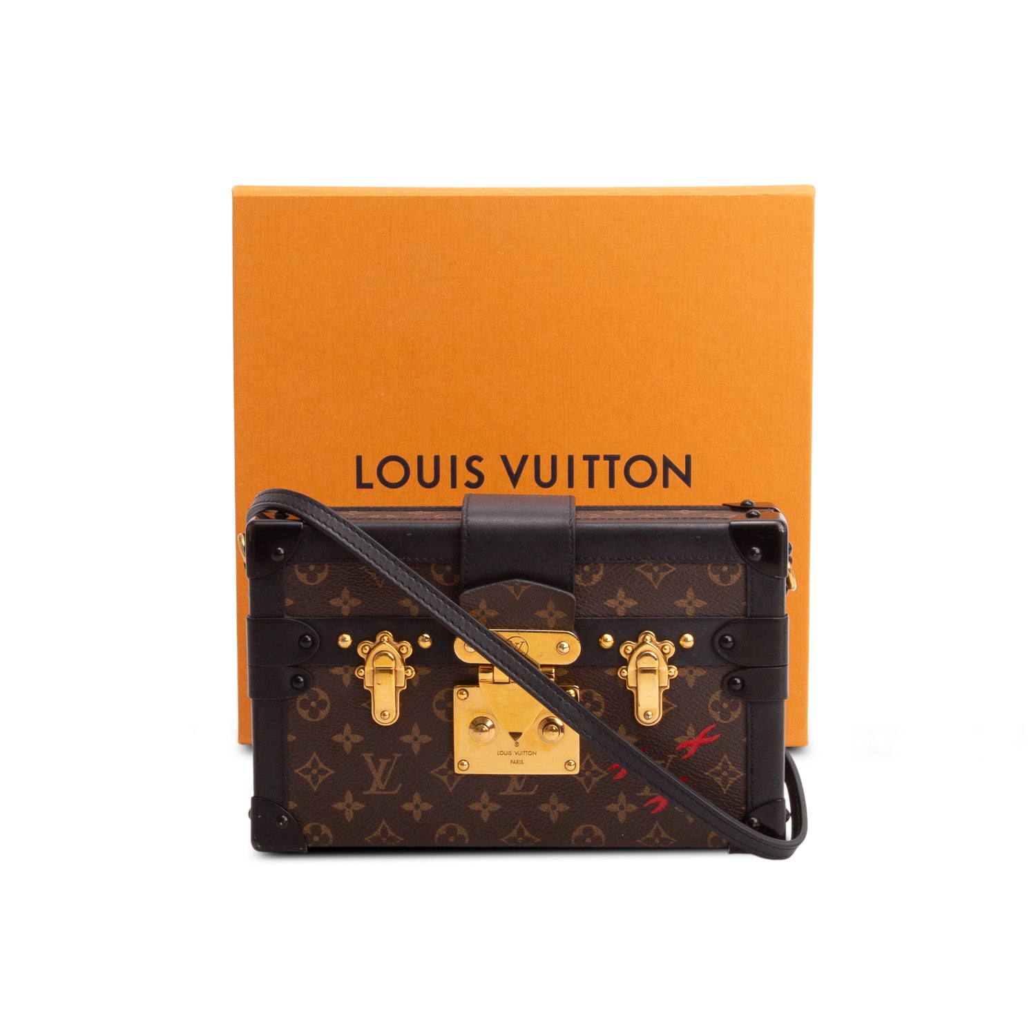 Louis Vuitton Monogram Petite Malle w/ Box, Strap & Receipt