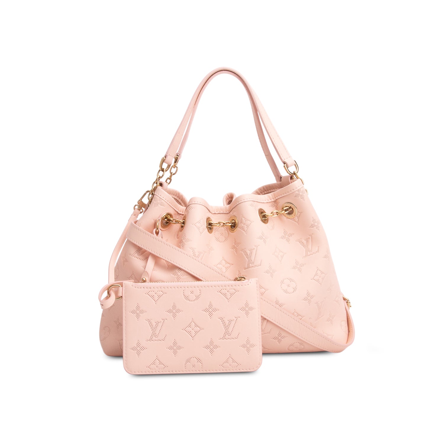 Louis Vuitton Pink Embossed Monogram LV Bundle w/ Pouch & Strap