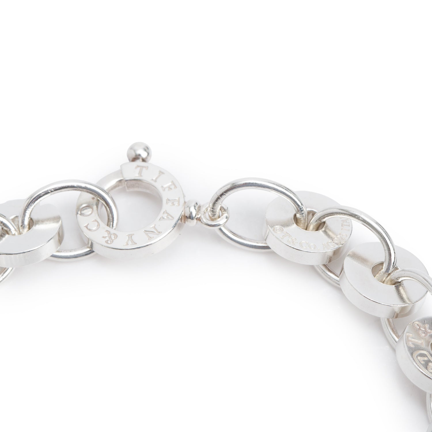 Tiffany & Co. Sterling Silver 1837 Circle Link Bracelet w/ Box