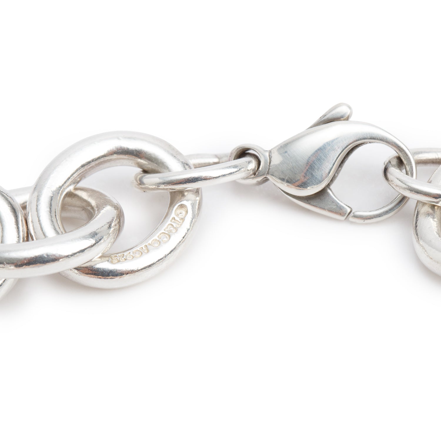 Tiffany & Co. Sterling Silver & Rubedo Metal Large Infinity Link Bracelet w/ Box