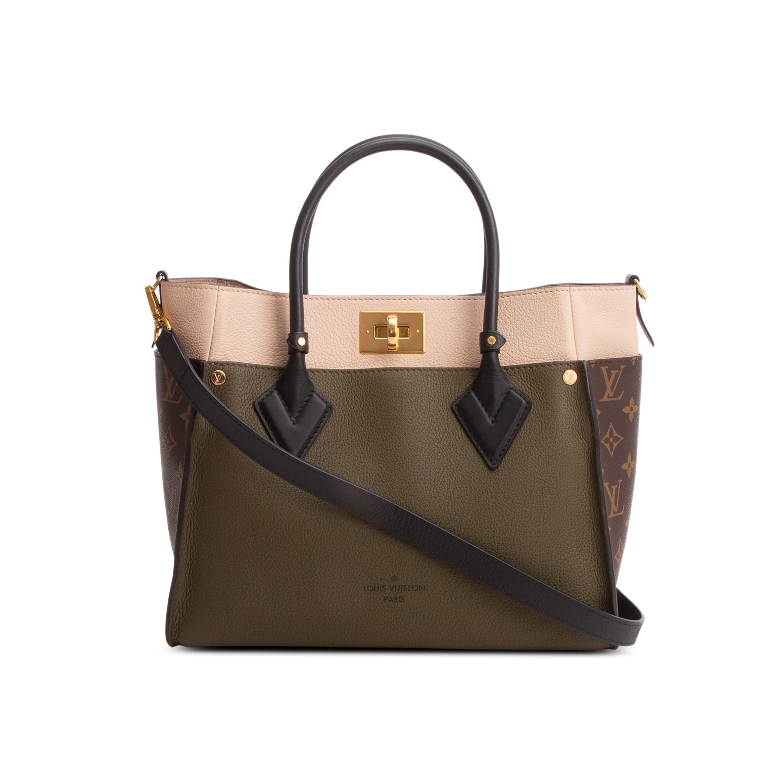 Louis Vuitton Green Calfskin Monogram On My Side MM w/ Strap