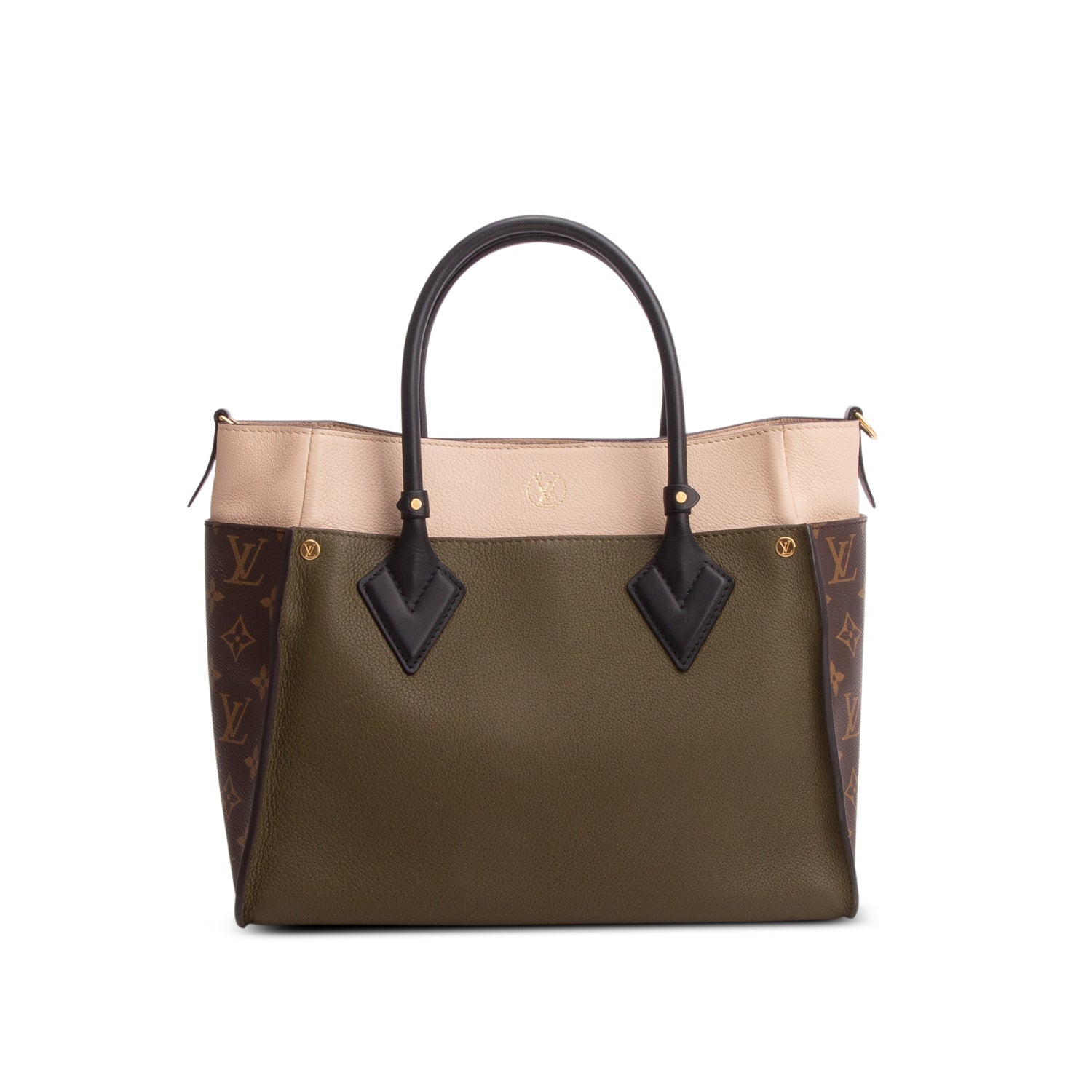 Louis Vuitton Green Calfskin Monogram On My Side MM w/ Strap